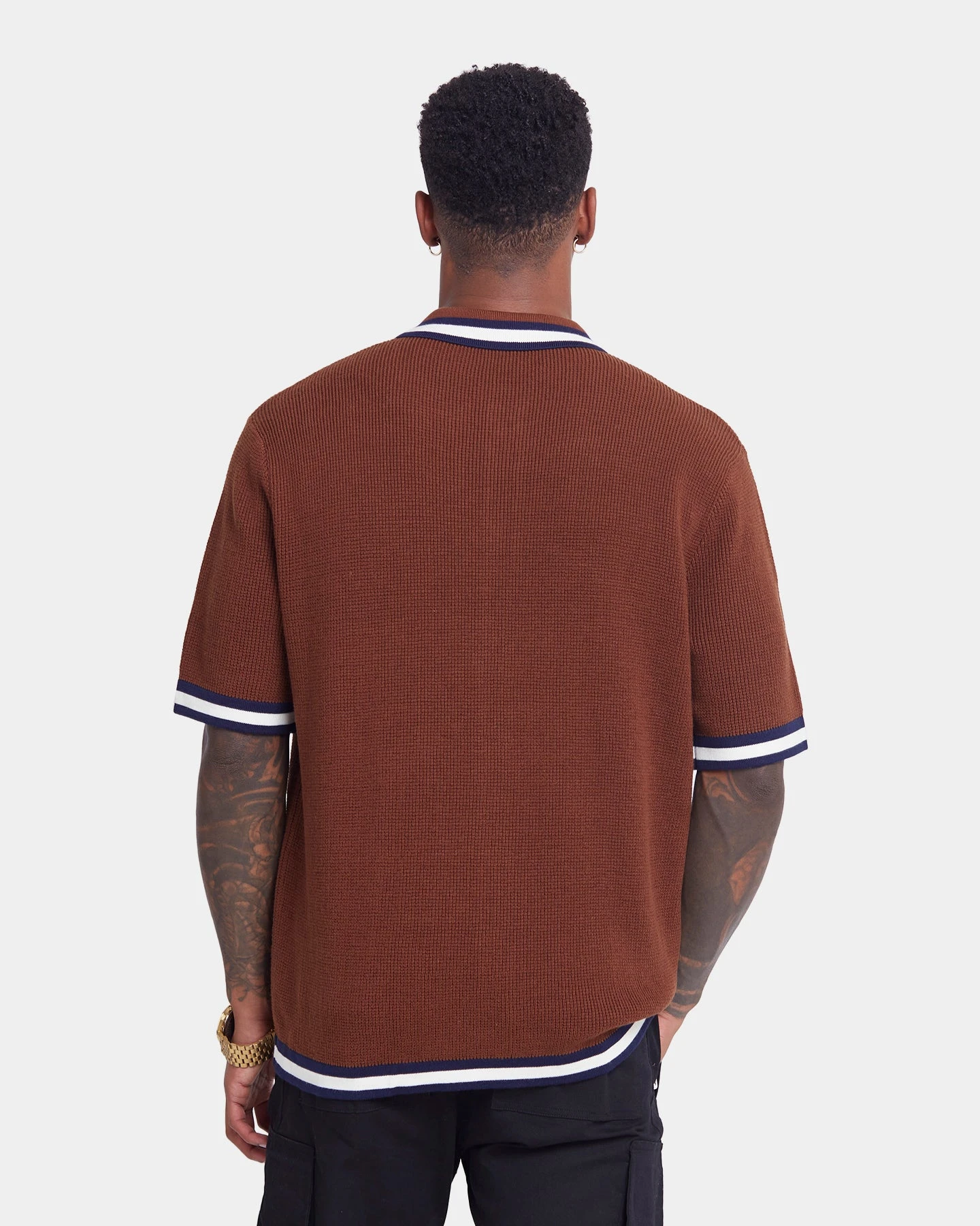 XXIII Diego Button Up Shirt Brown/Navy/White - Image 4