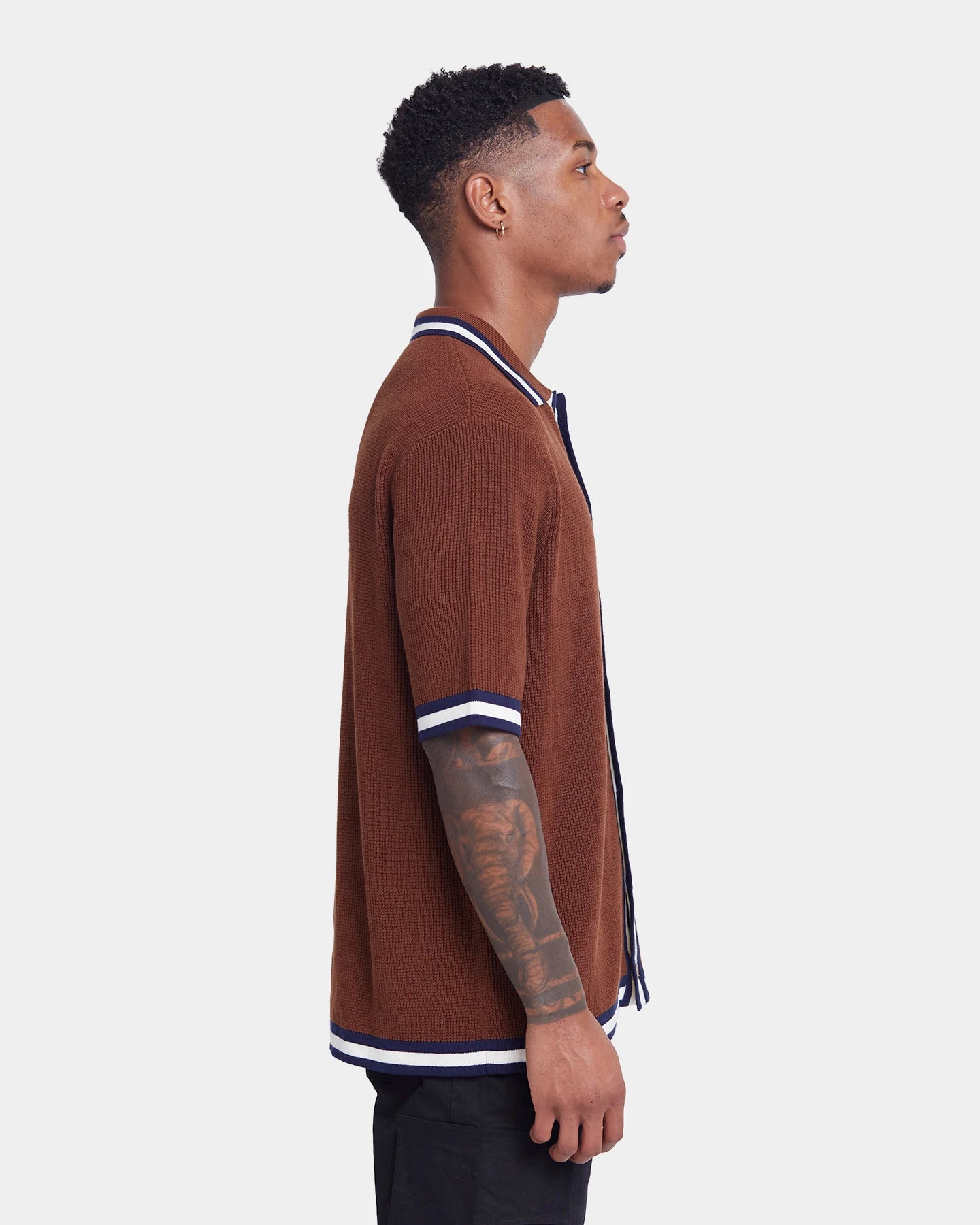 XXIII Diego Button Up Shirt Brown/Navy/White - Image 5