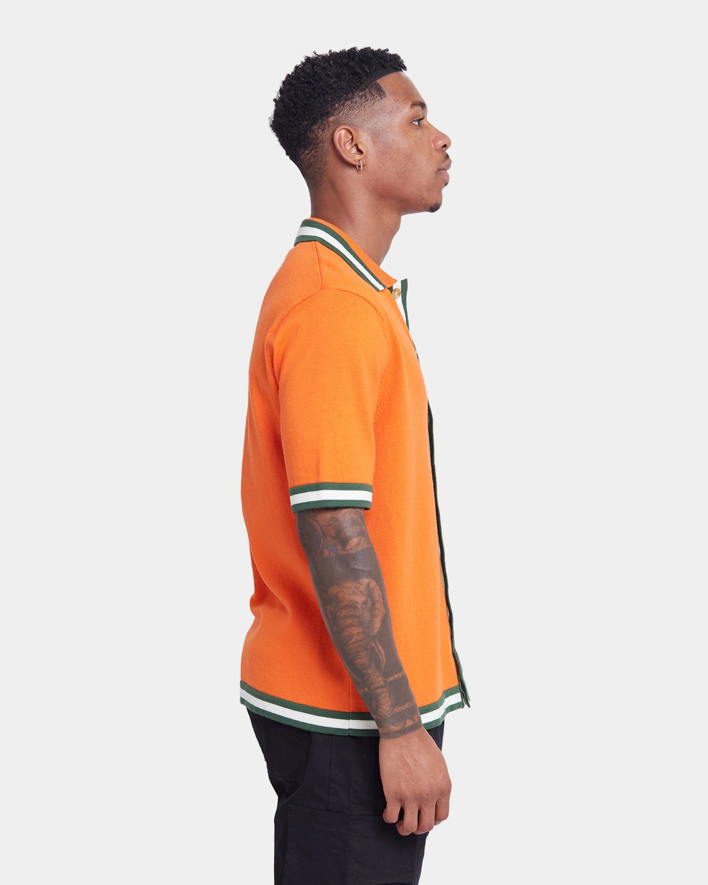 XXIII Diego Button Up Shirt Orange/Green - Image 5