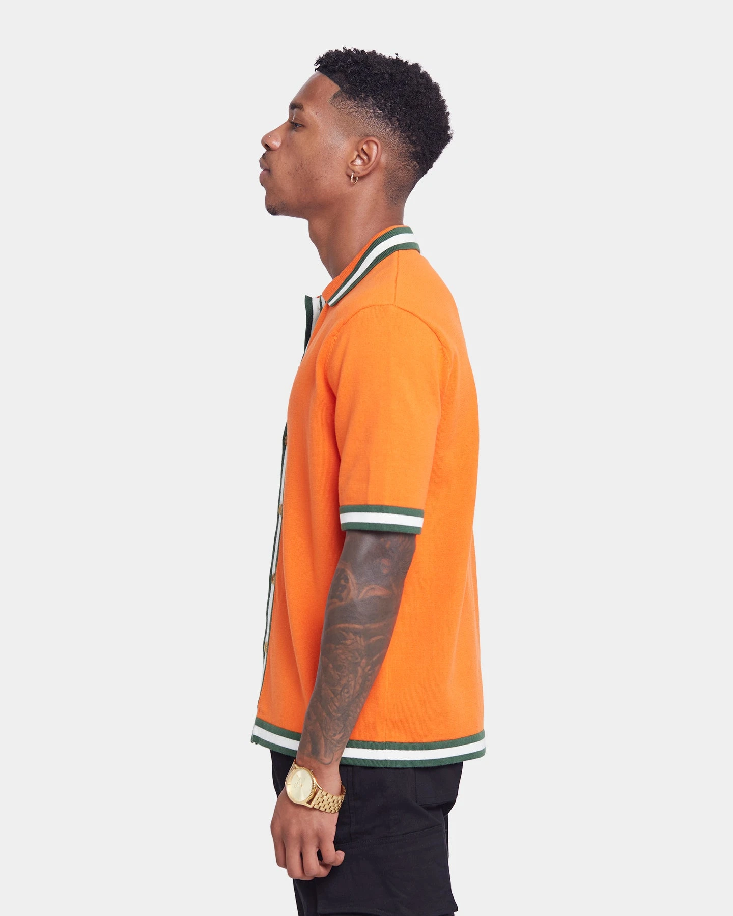 XXIII Diego Button Up Shirt Orange/Green - Image 6