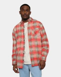 MNML Scorpion Vintage Flannel Shirt Red/Brown