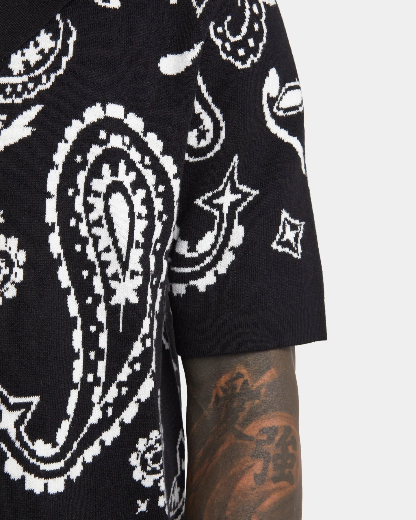 XXIII Ethan Paisley Button Up Shirt Black - Image 7