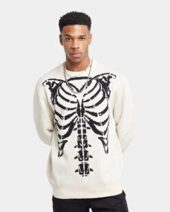 XXIII Isaac Knit Skeleton Sweater Black/White