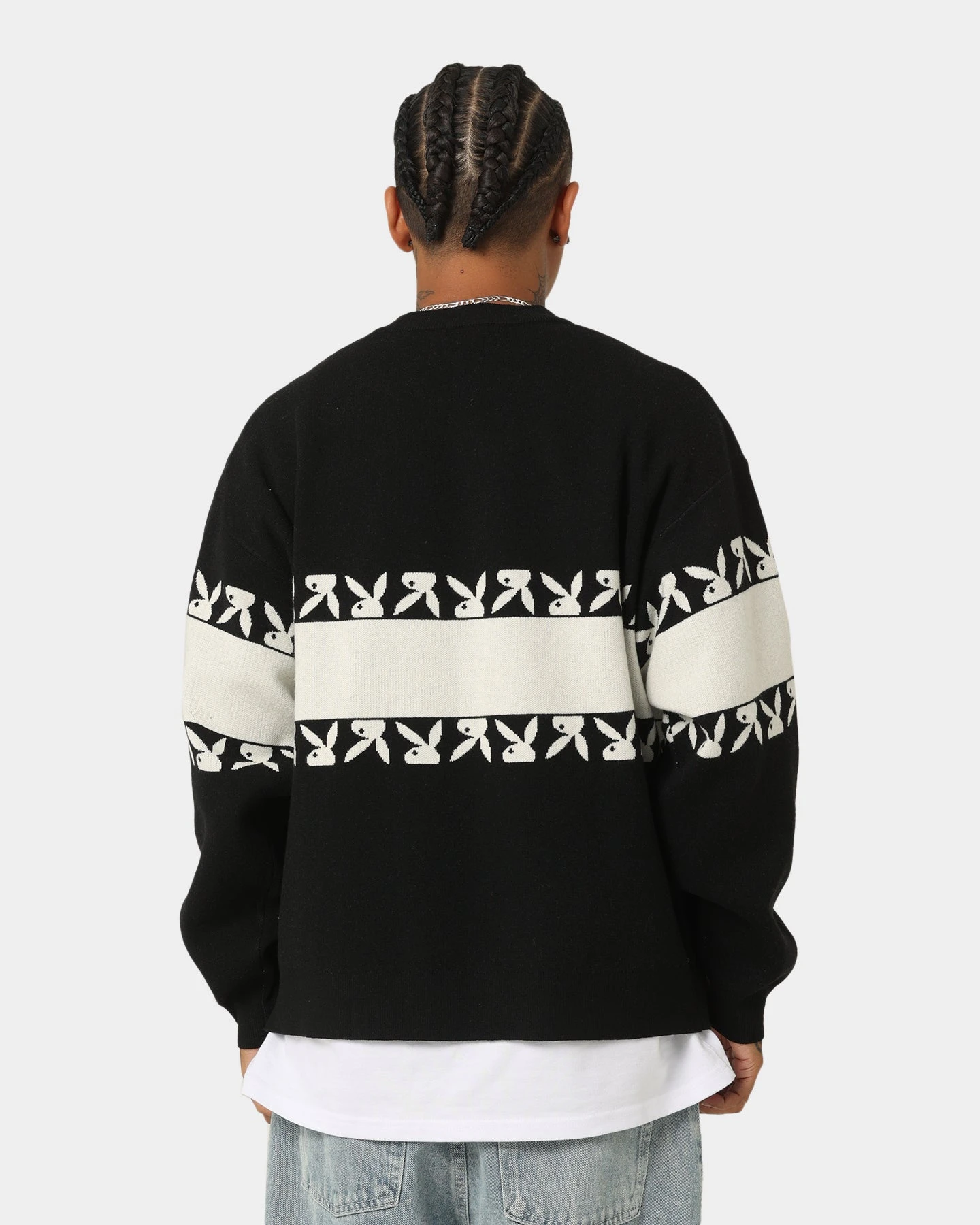 Playboy By CK Cozy Knit Sweater Black/Off White - Image 5