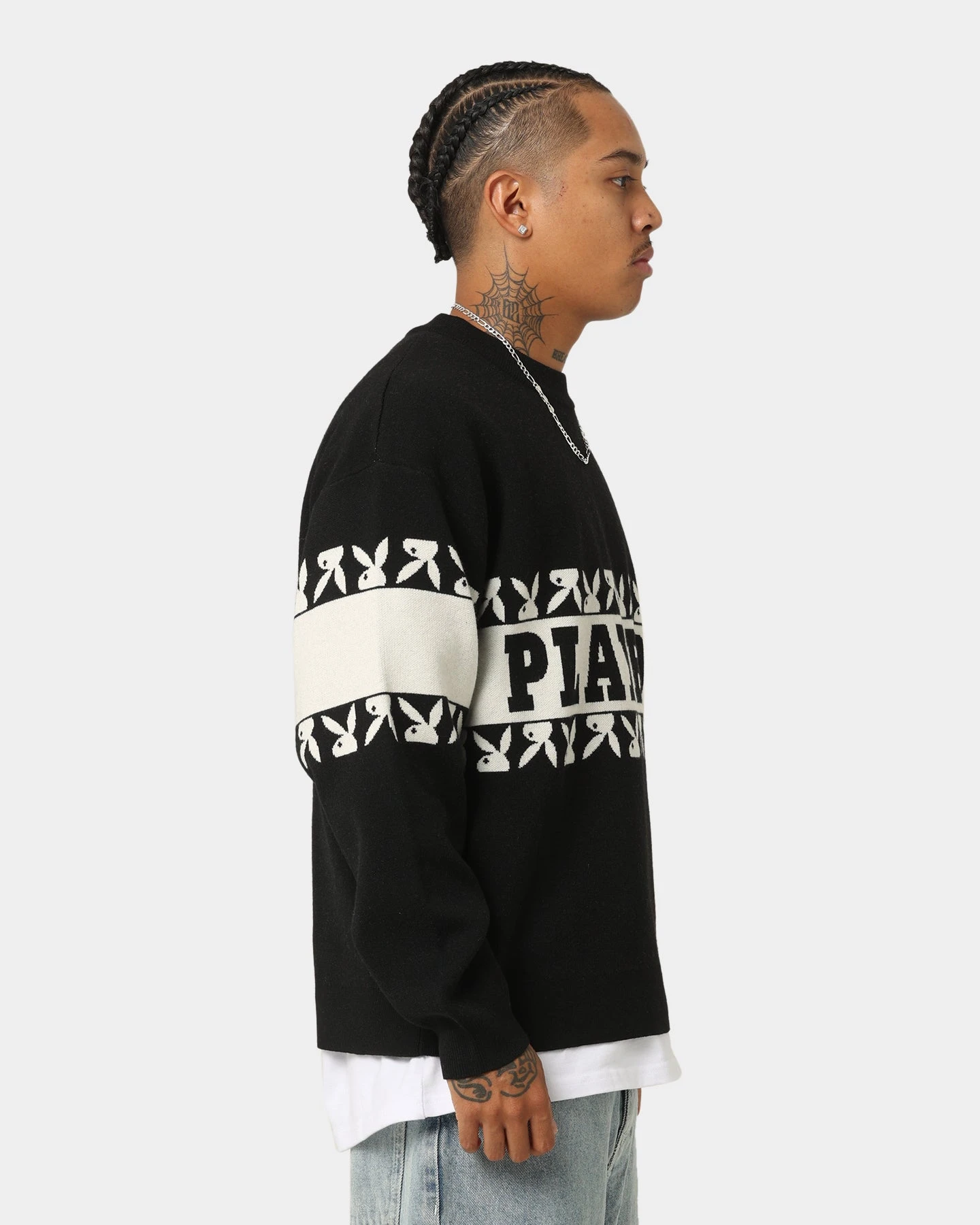 Playboy By CK Cozy Knit Sweater Black/Off White - Image 6