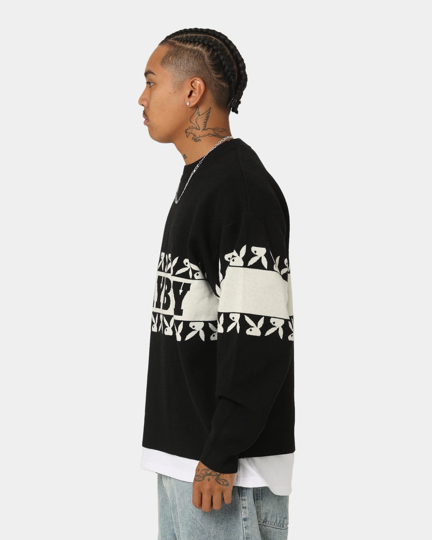 Playboy By CK Cozy Knit Sweater Black/Off White - Image 7