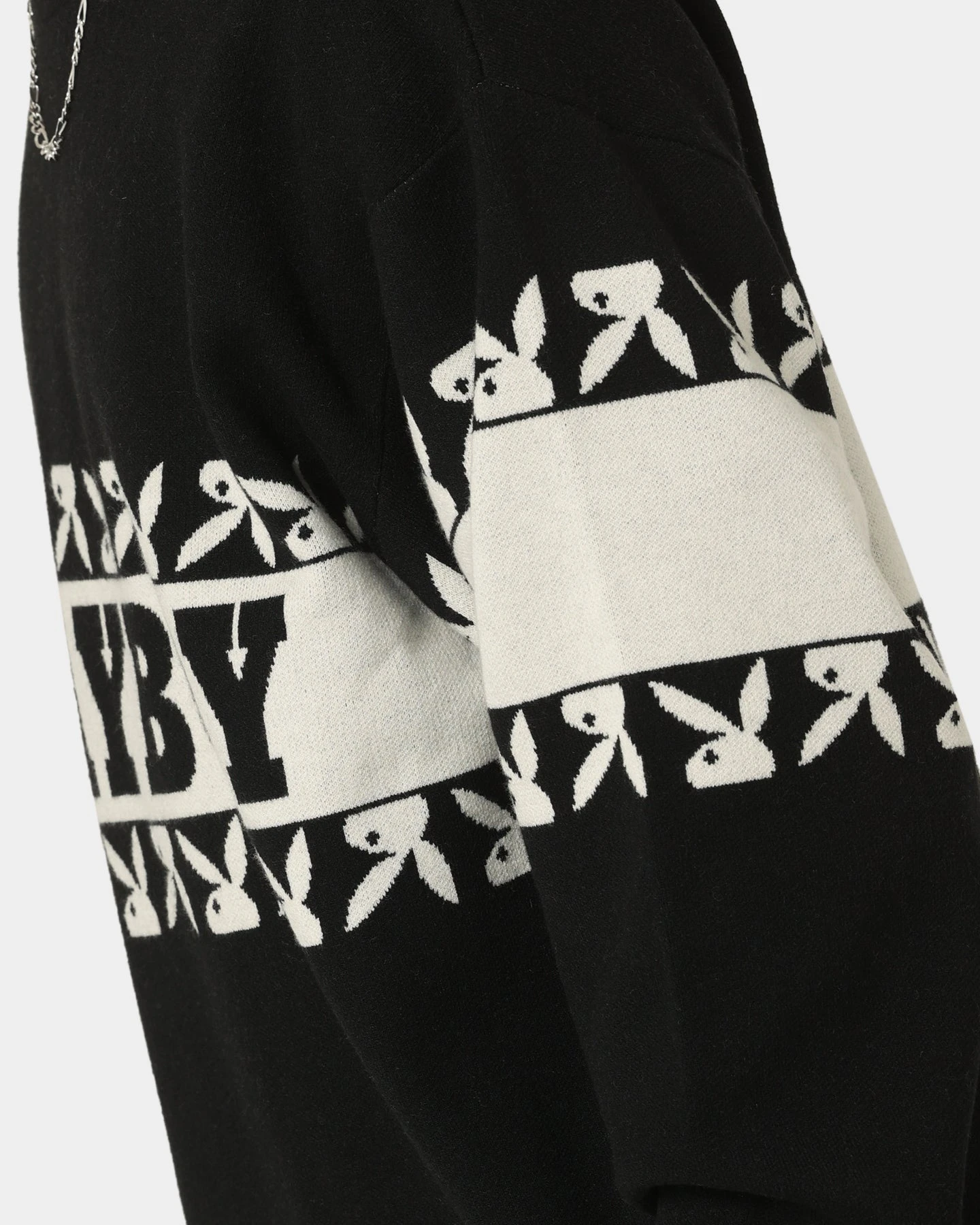 Playboy By CK Cozy Knit Sweater Black/Off White - Image 8