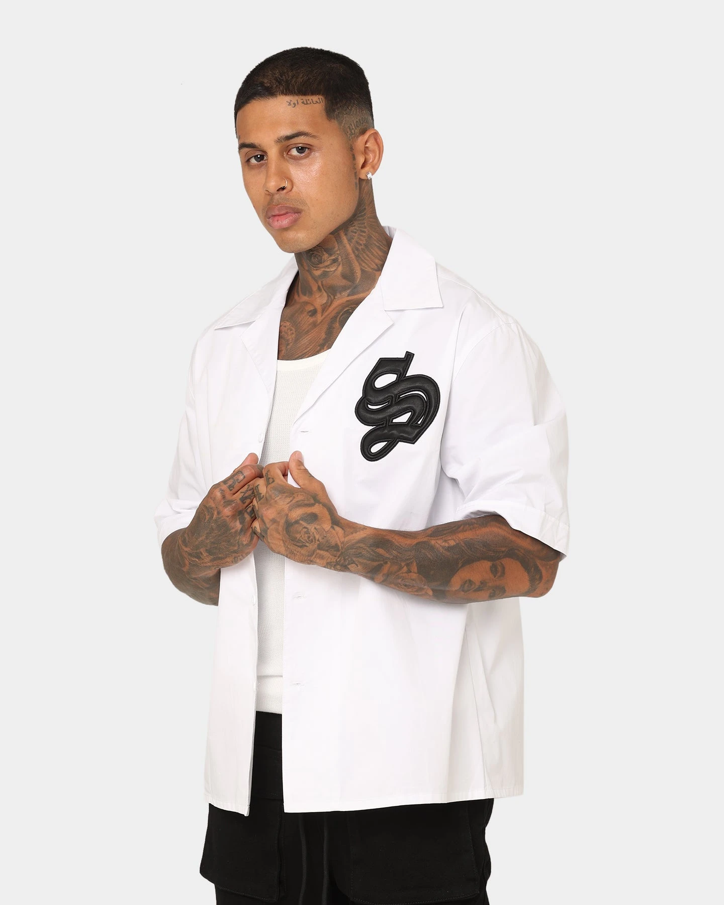 Saint Morta Gothic Bowling Shirt White