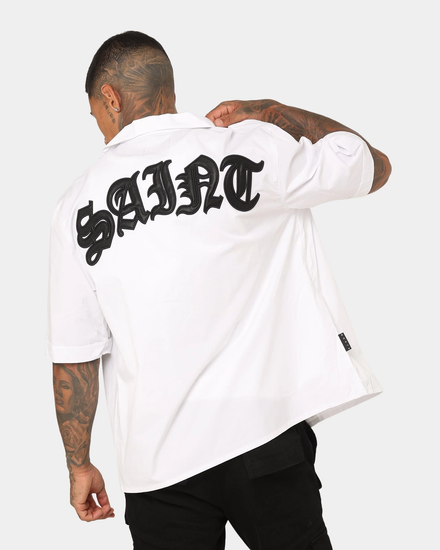 Saint Morta Gothic Bowling Shirt White - Image 2