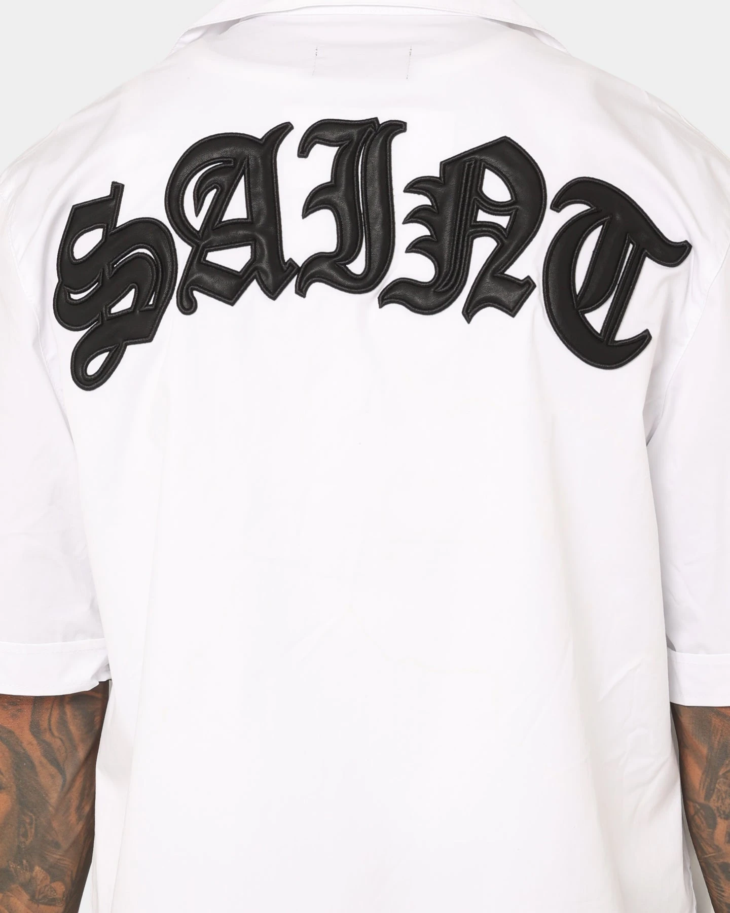 Saint Morta Gothic Bowling Shirt White - Image 5