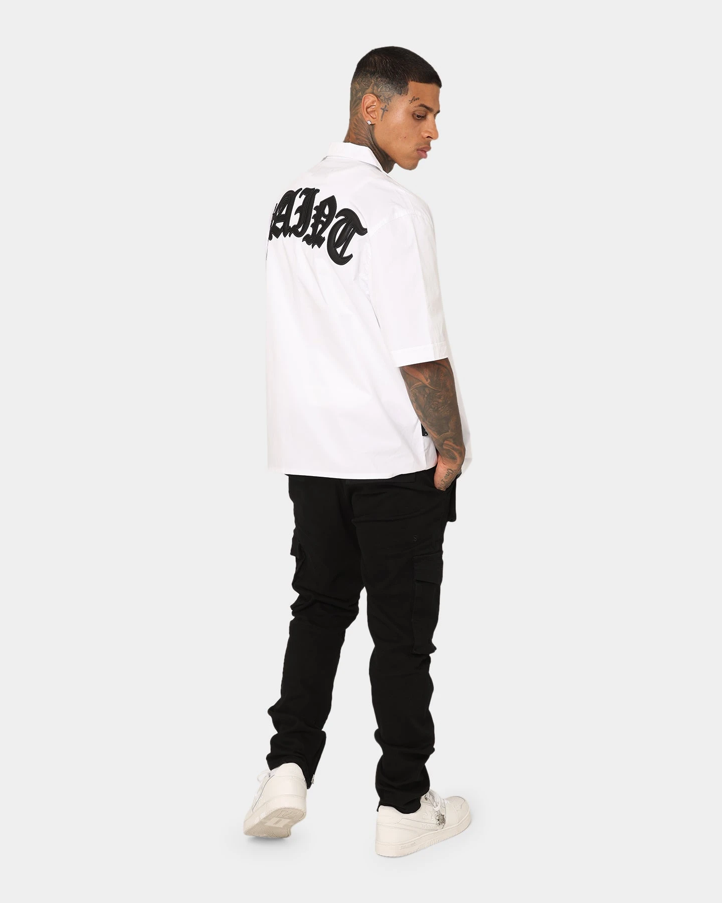 Saint Morta Gothic Bowling Shirt White - Image 8