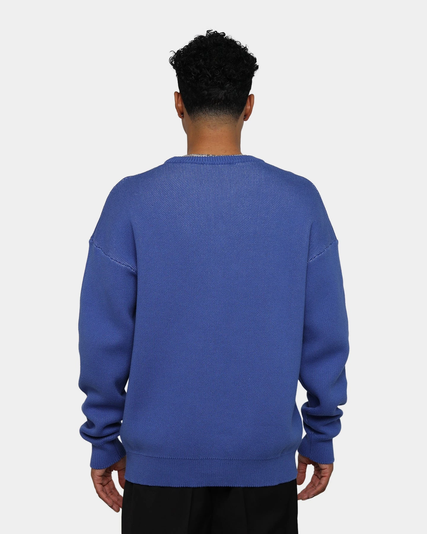 Pas De Mer Hard Times Knit Crewneck Blue - Image 4