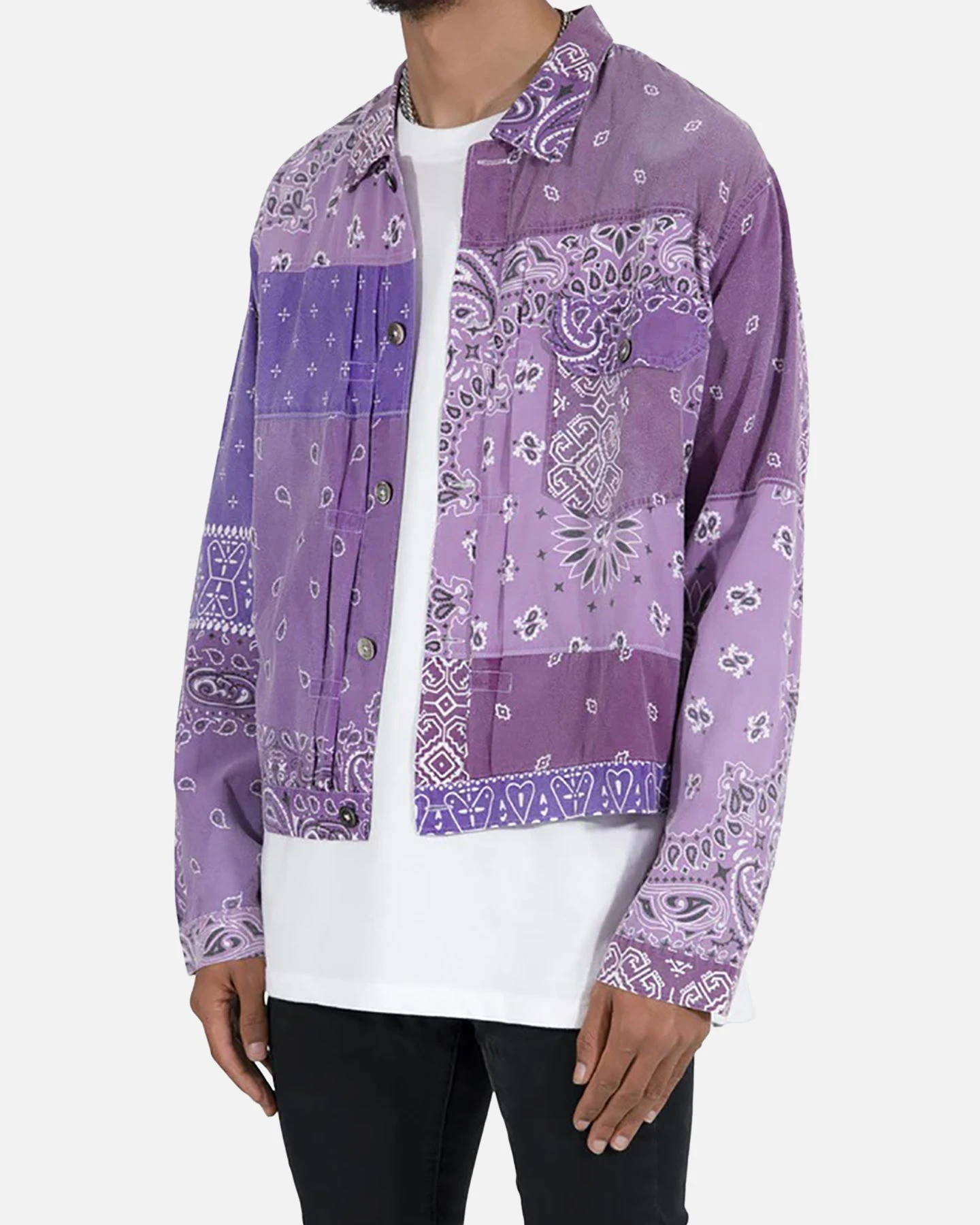MNML Bandana Trucker Shirt Purple - Image 2