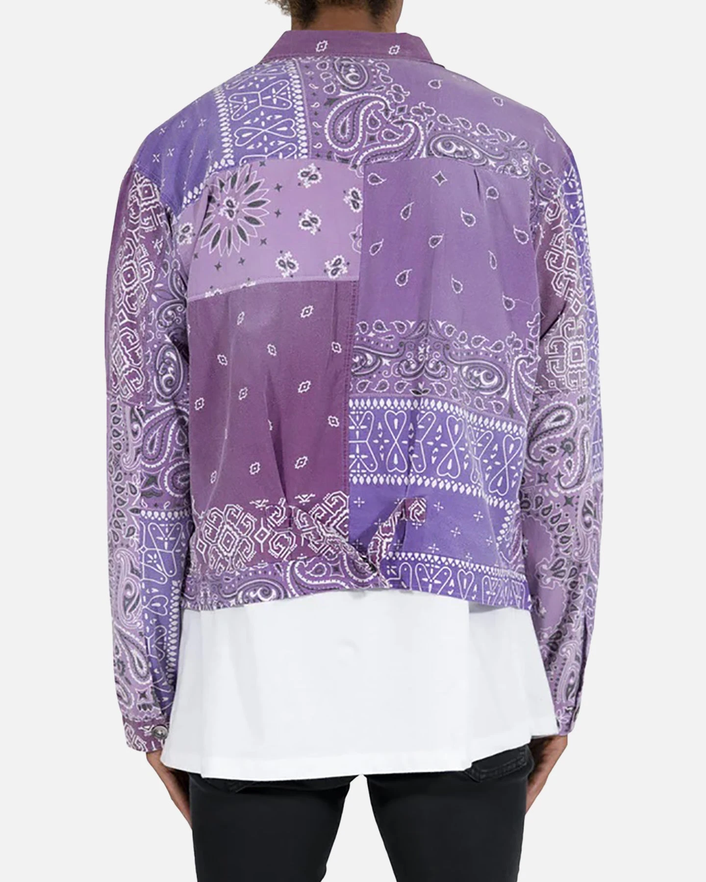 MNML Bandana Trucker Shirt Purple - Image 4