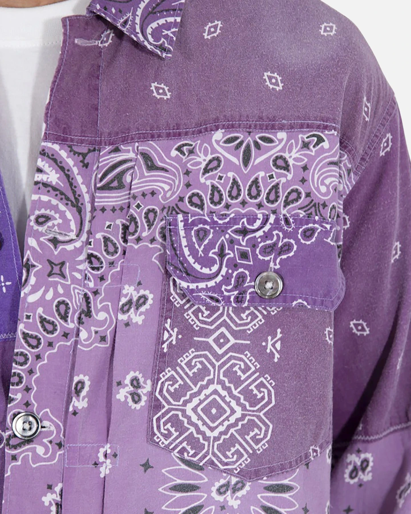 MNML Bandana Trucker Shirt Purple - Image 6