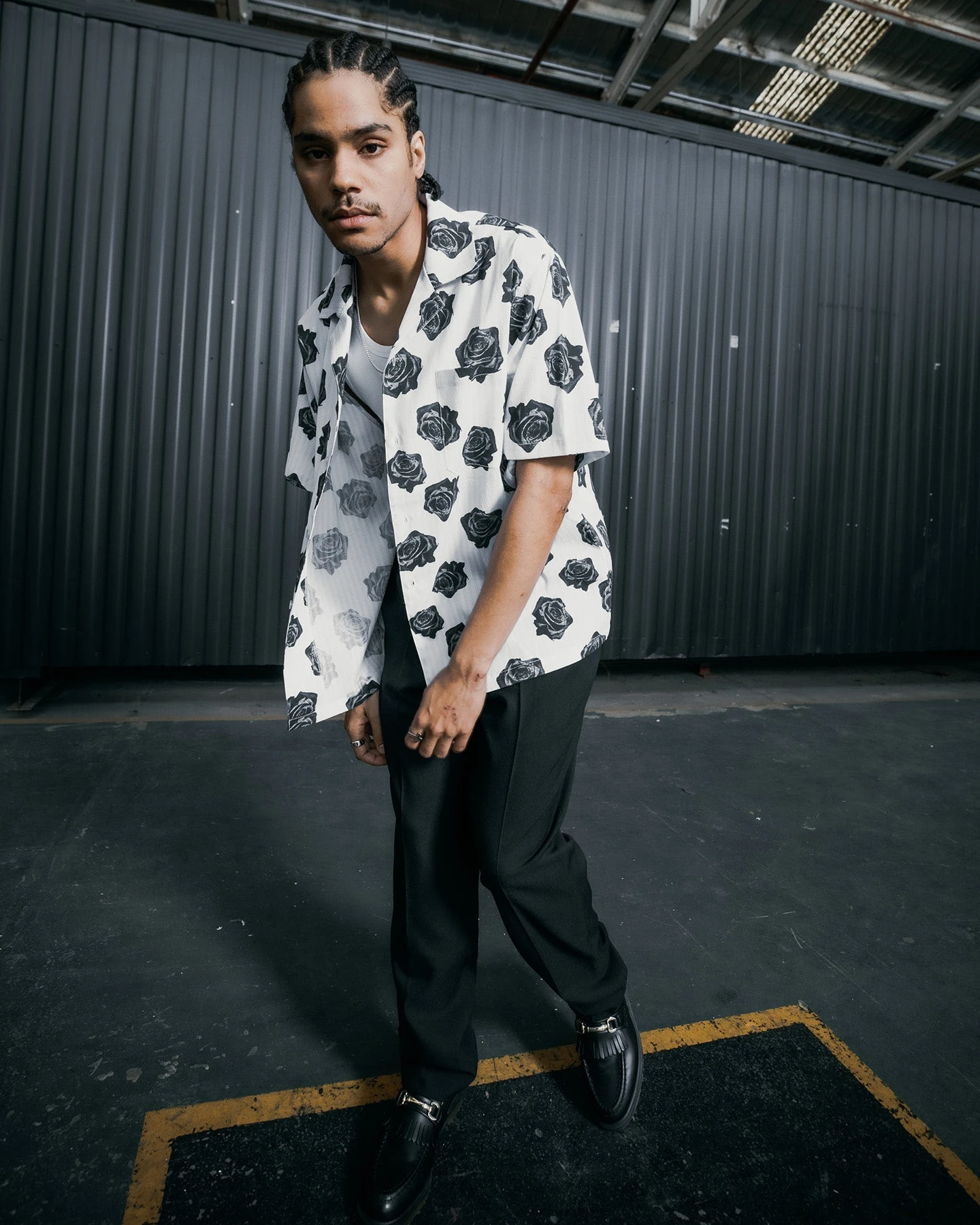 Saint Morta Vintage Rose Short Sleeve Shirt White