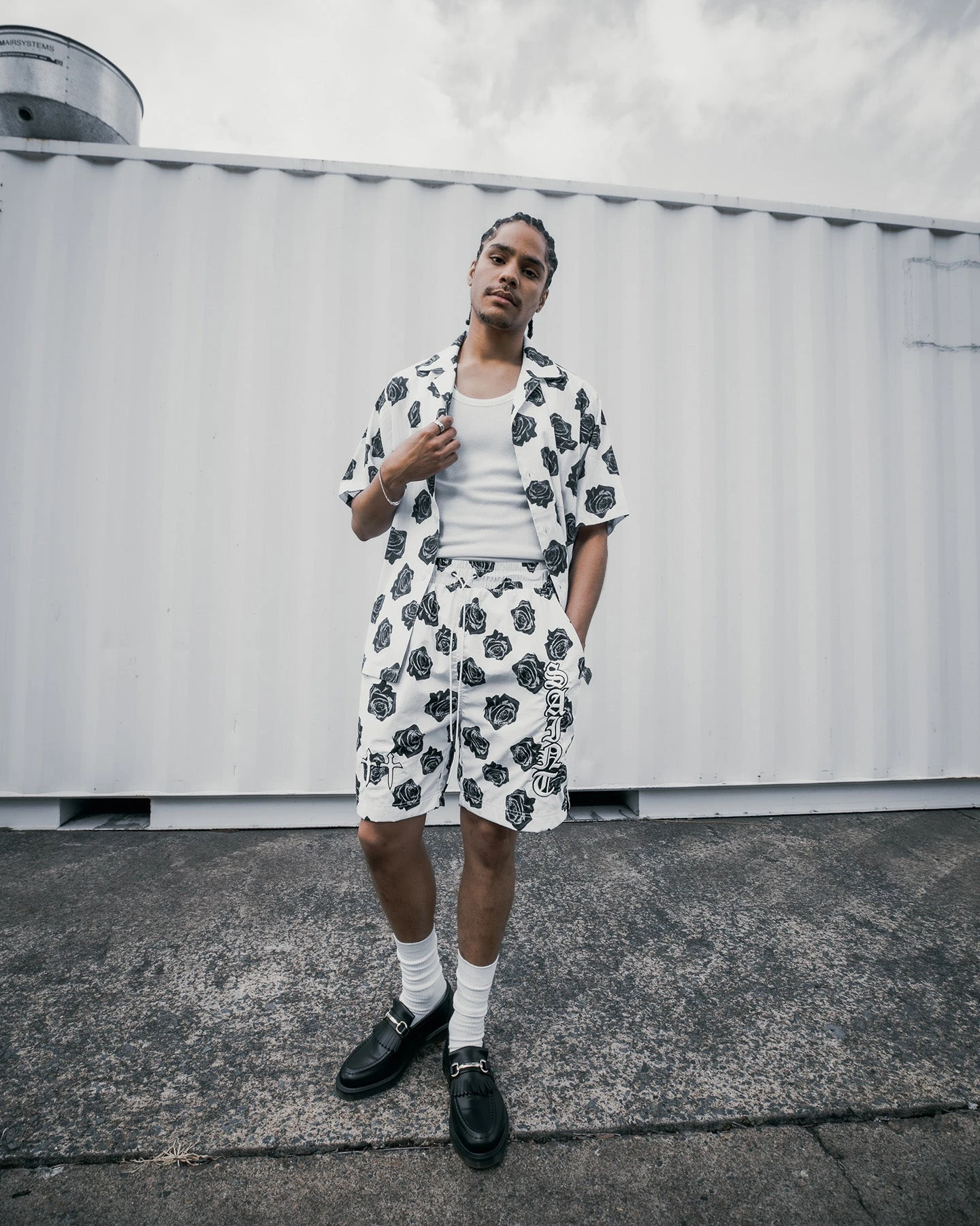 Saint Morta Vintage Rose Short Sleeve Shirt White - Image 2