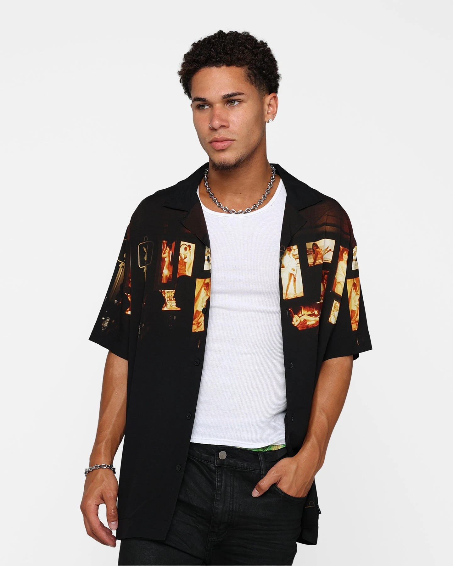 Playboy X Culture Kings Key Party Shirt Black/Multi - Image 2