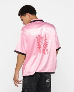 Loiter Flora Button Up T-Shirt Pink