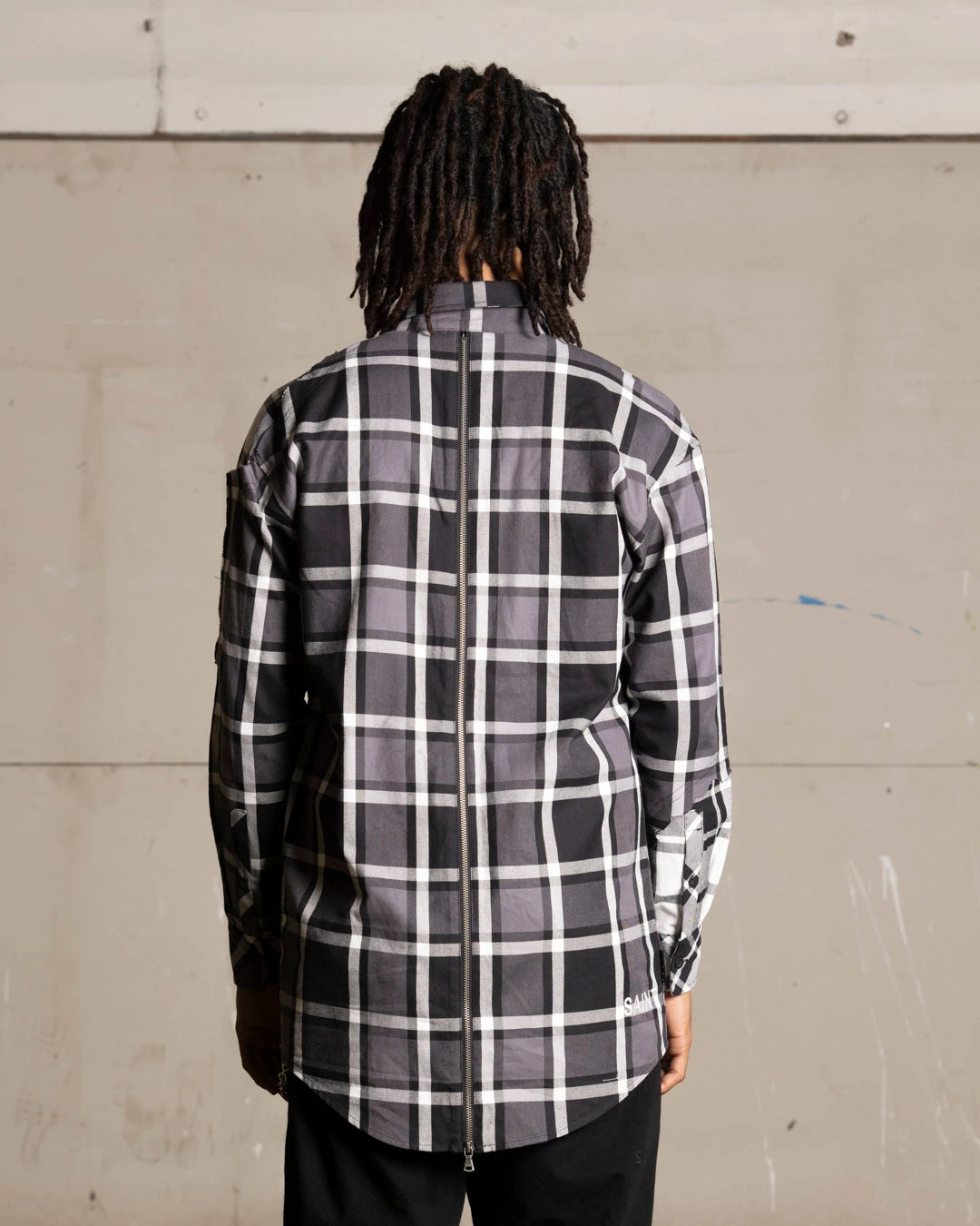 Saint Morta Patriot Long Sleeve Flannel Shirt Black/Grey - Image 4