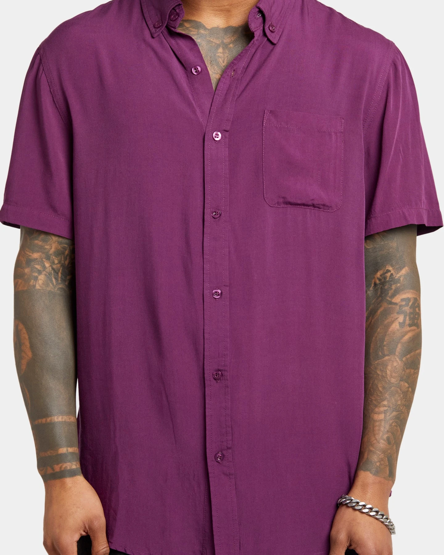 XXIII Marko Button Up Shirt Eggplant - Image 3