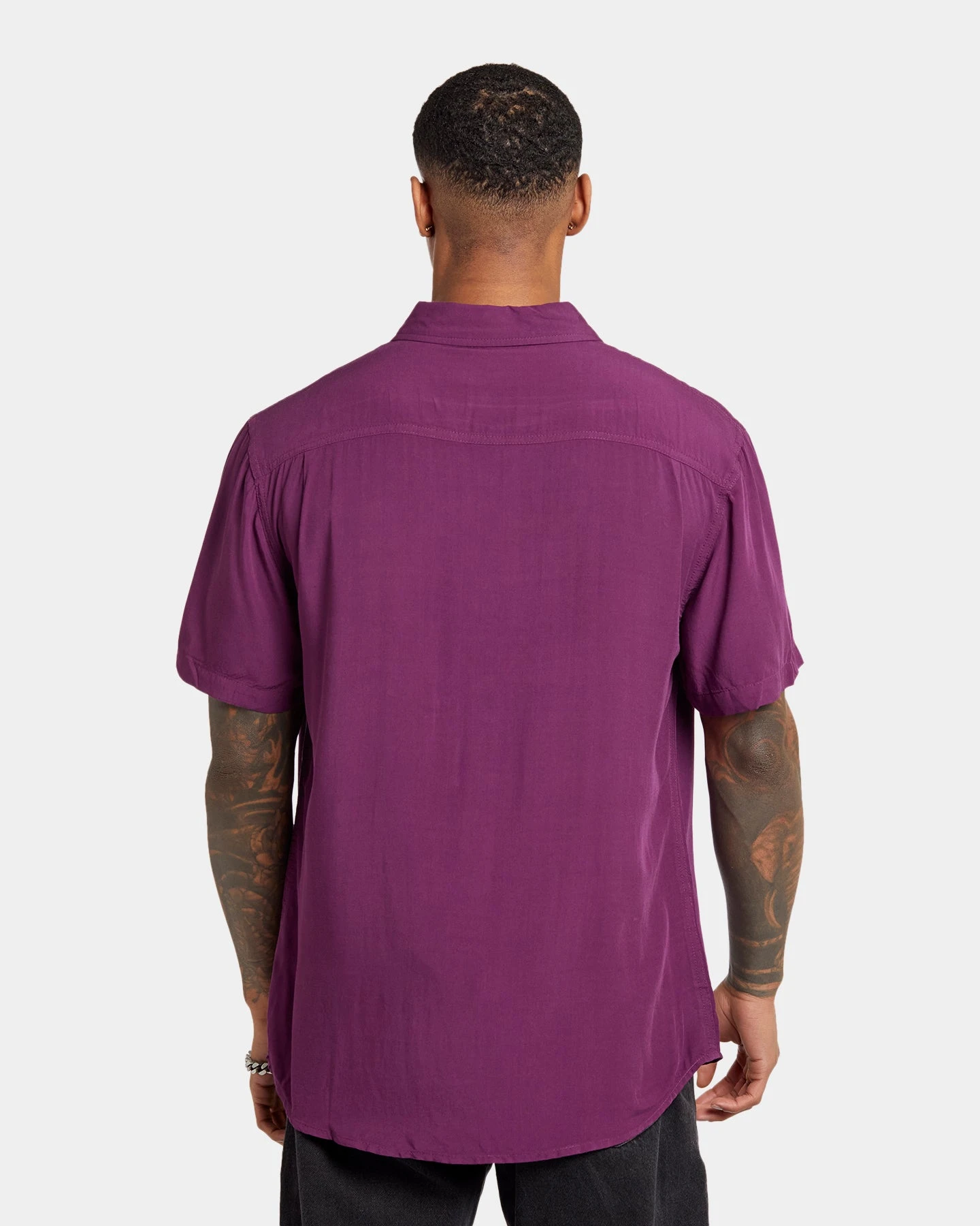 XXIII Marko Button Up Shirt Eggplant - Image 4