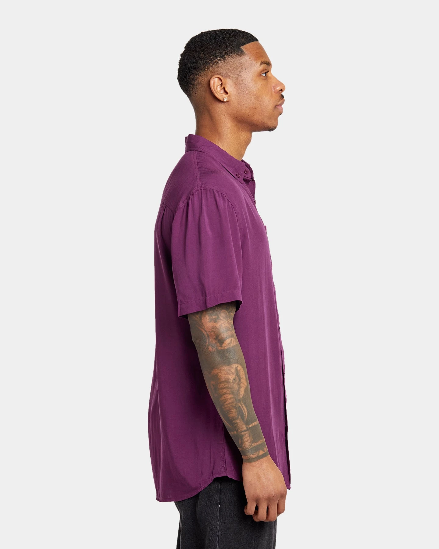 XXIII Marko Button Up Shirt Eggplant - Image 5