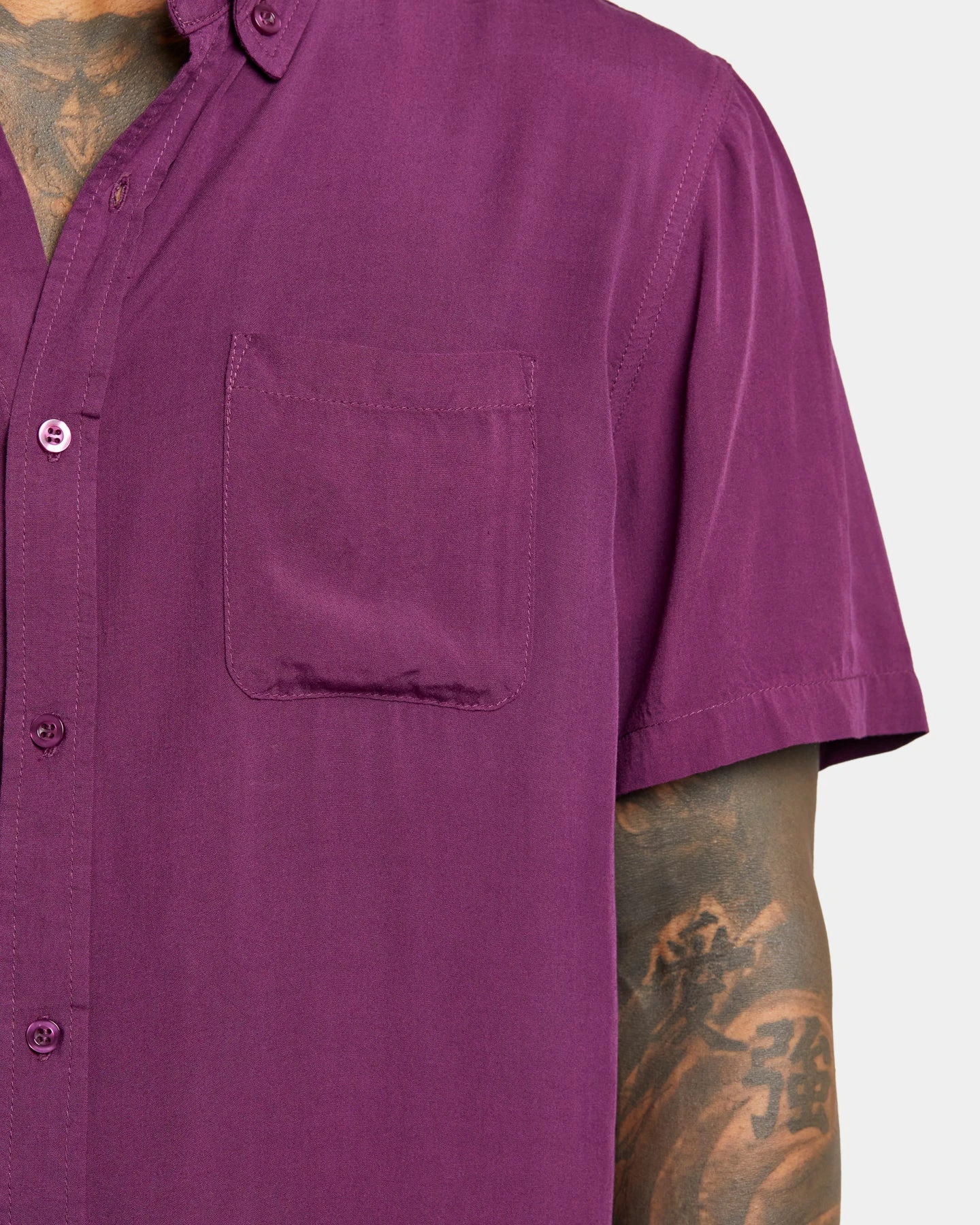XXIII Marko Button Up Shirt Eggplant - Image 7