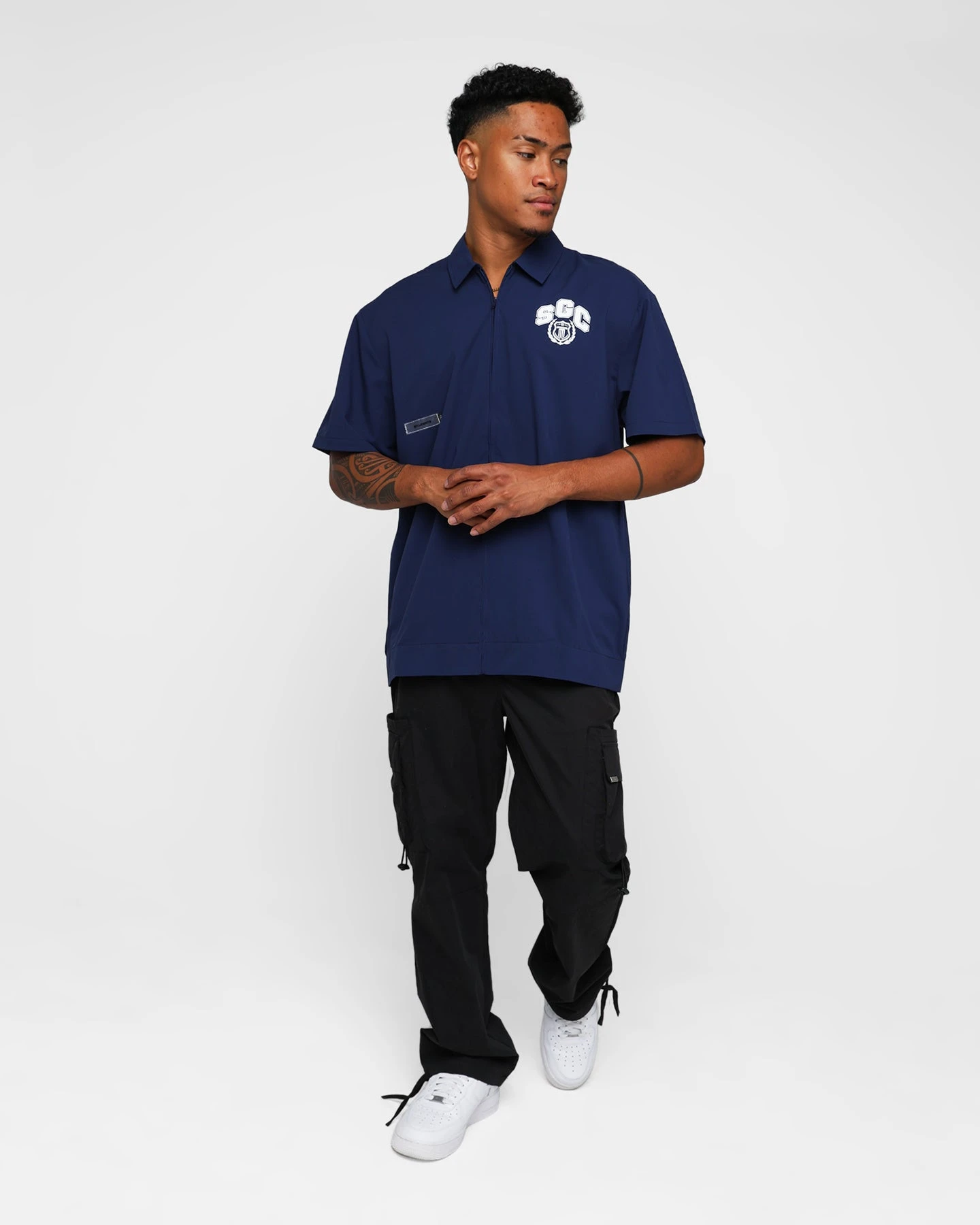 Students Golf Baker Cabana Shirt Navy - Image 3