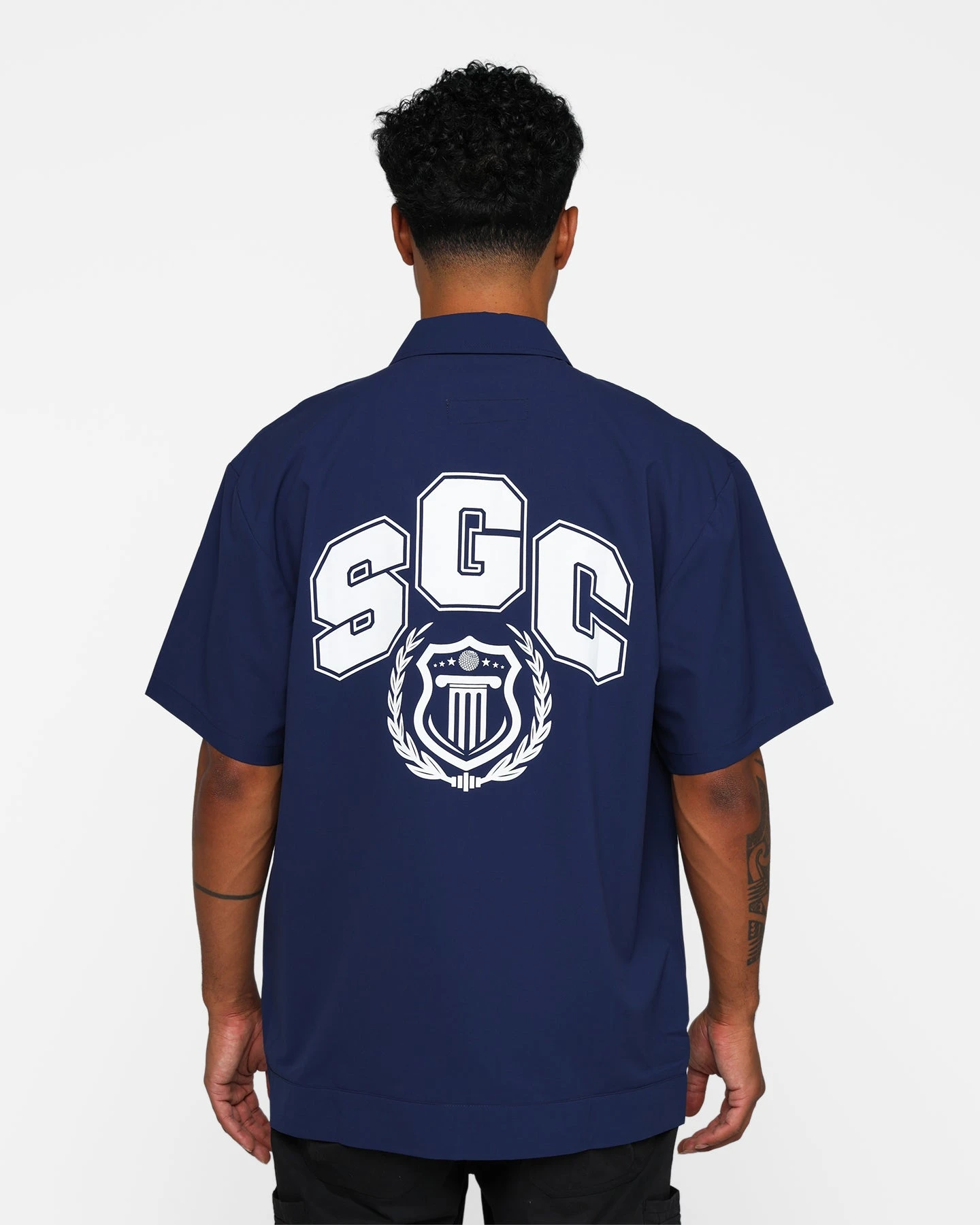 Students Golf Baker Cabana Shirt Navy - Image 5