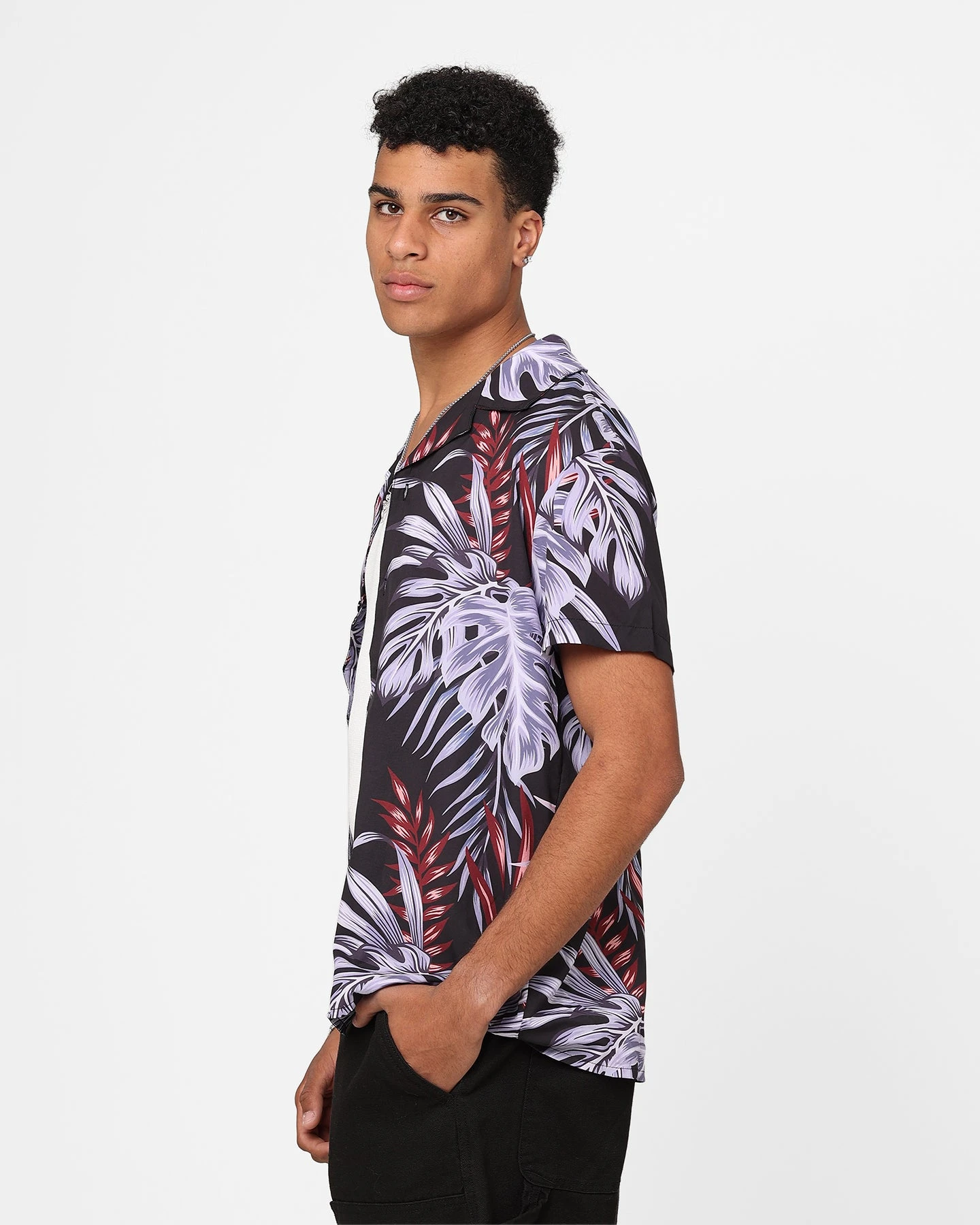 XXIII Horizon Button Up Shirt Purple/Black - Image 6