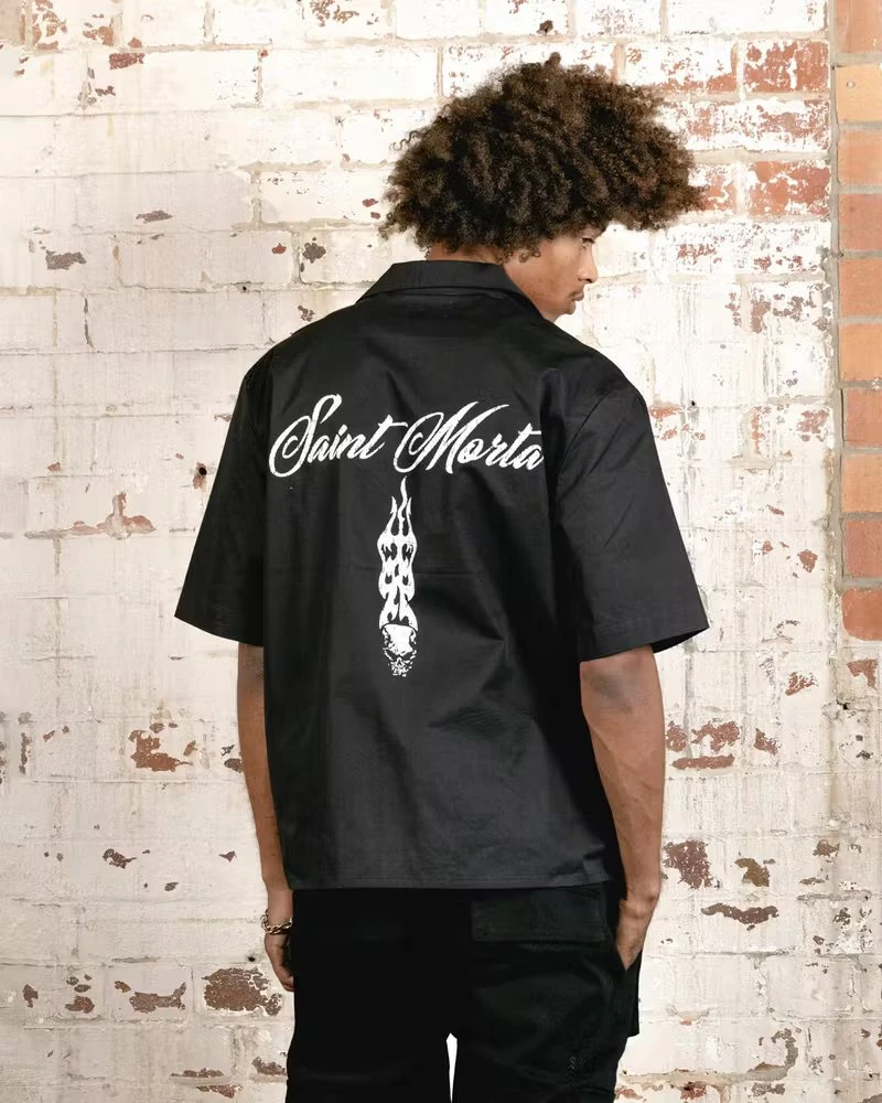 Saint Morta Roadhouse Short Sleeve Shirt Black - Image 2
