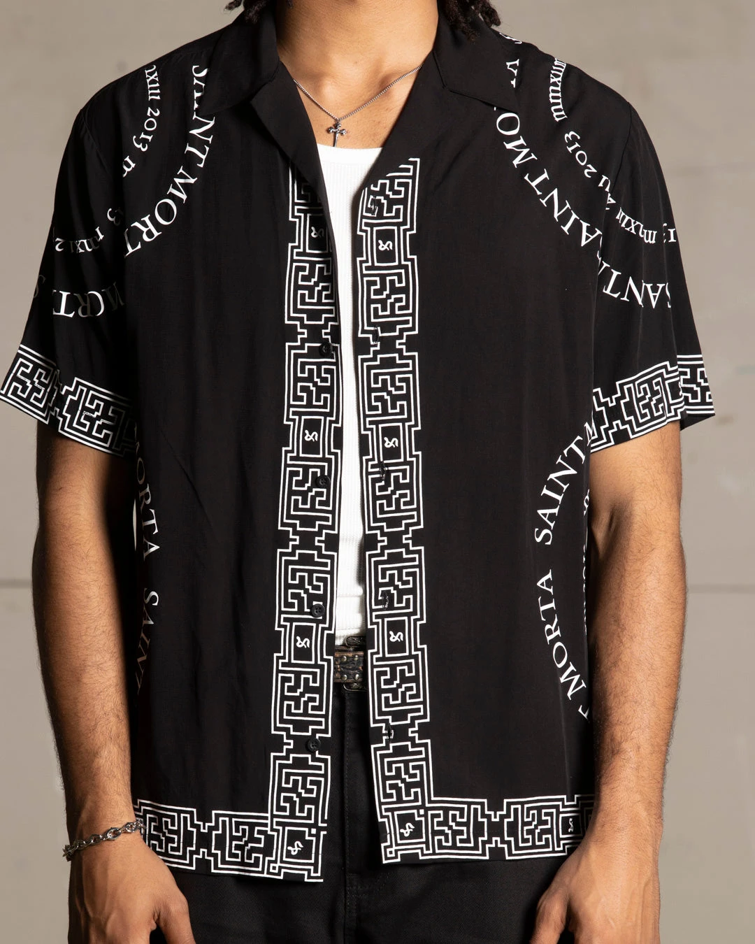 Saint Morta Erebos Short Sleeve Shirt Black - Image 3