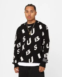 Ksubi Letters Knit Crewneck Black