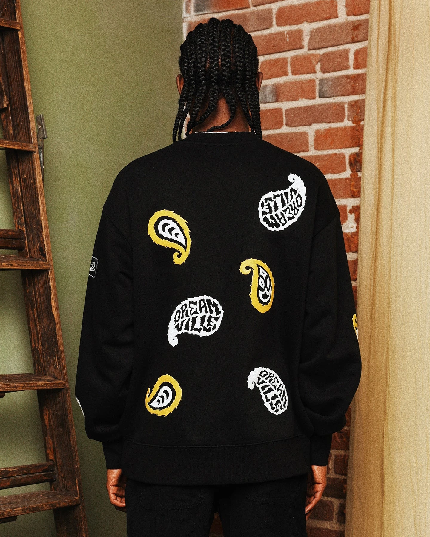 Dreamville Paisley Crewneck Black - Image 5