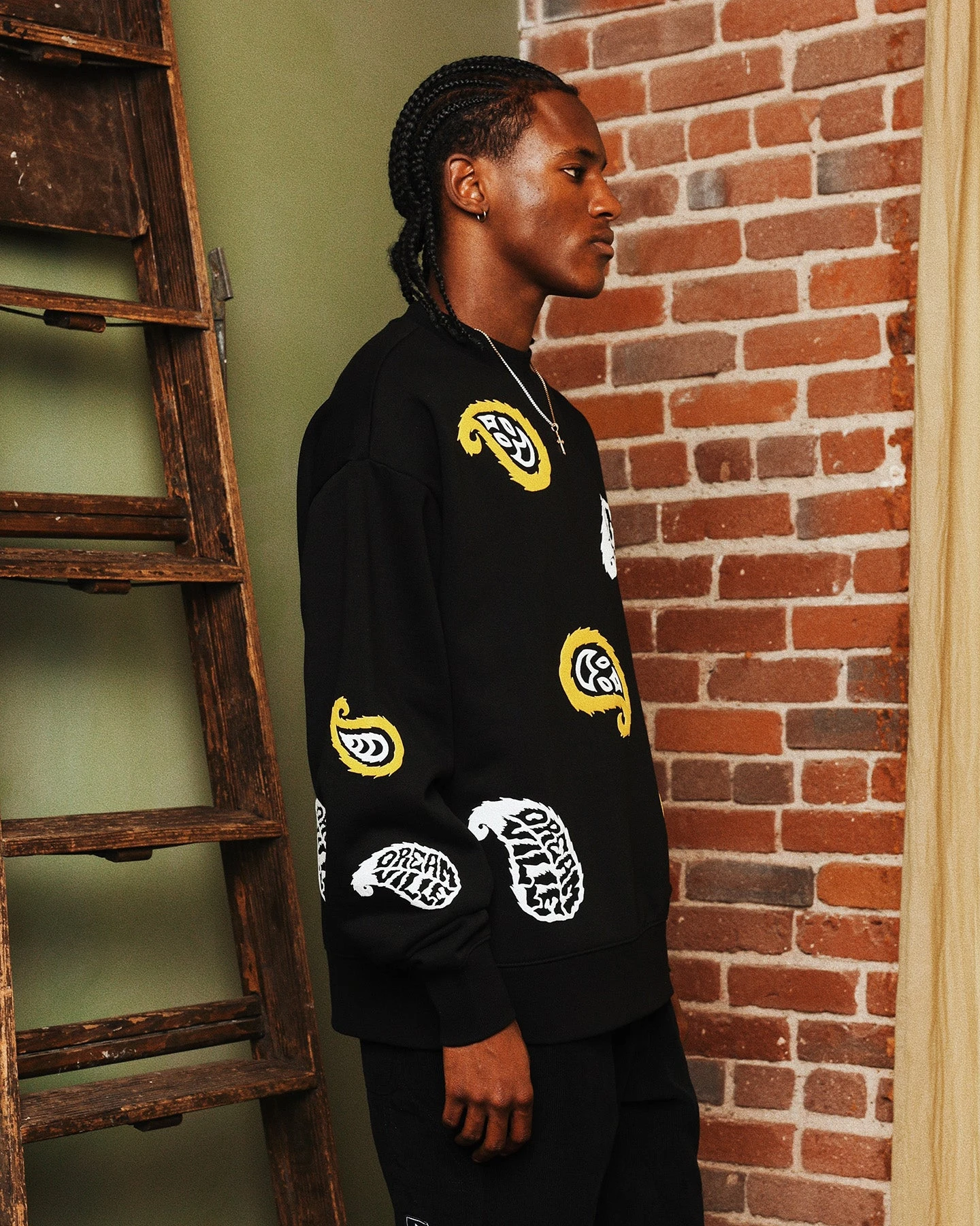 Dreamville Paisley Crewneck Black - Image 6