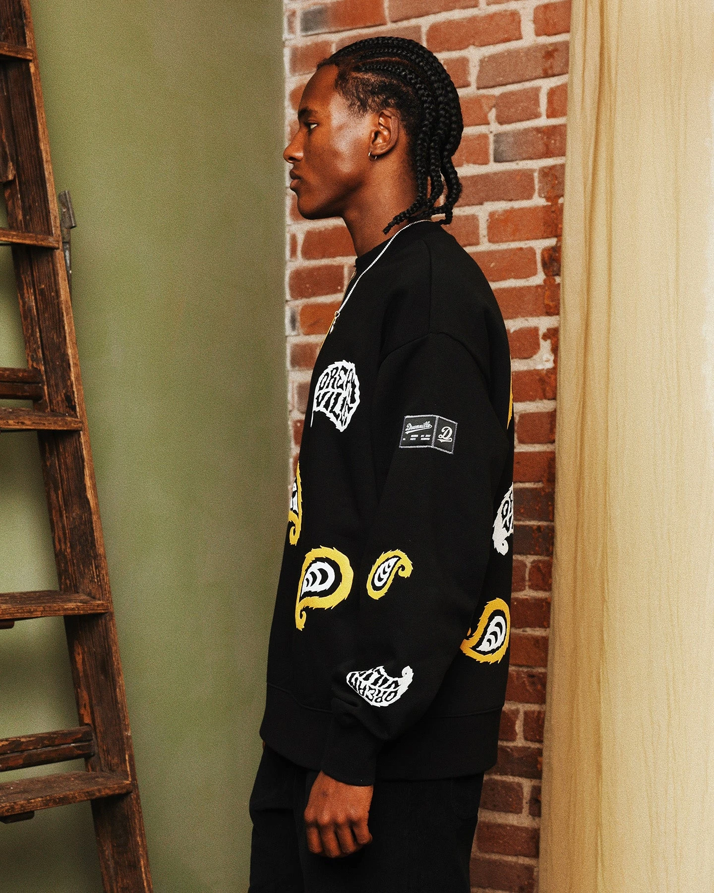 Dreamville Paisley Crewneck Black - Image 7