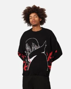 Goat Crew X Naruto Itachi Knit Sweater Black/Red