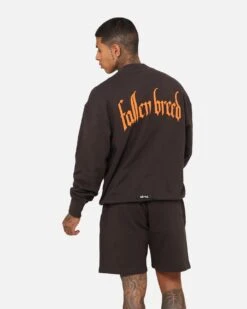 Fallen Breed Monogram Crewneck Dark Charcoal/Orange