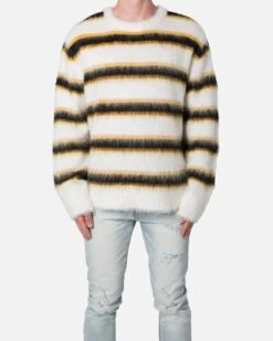 MNML Striped Mohair Sweater White