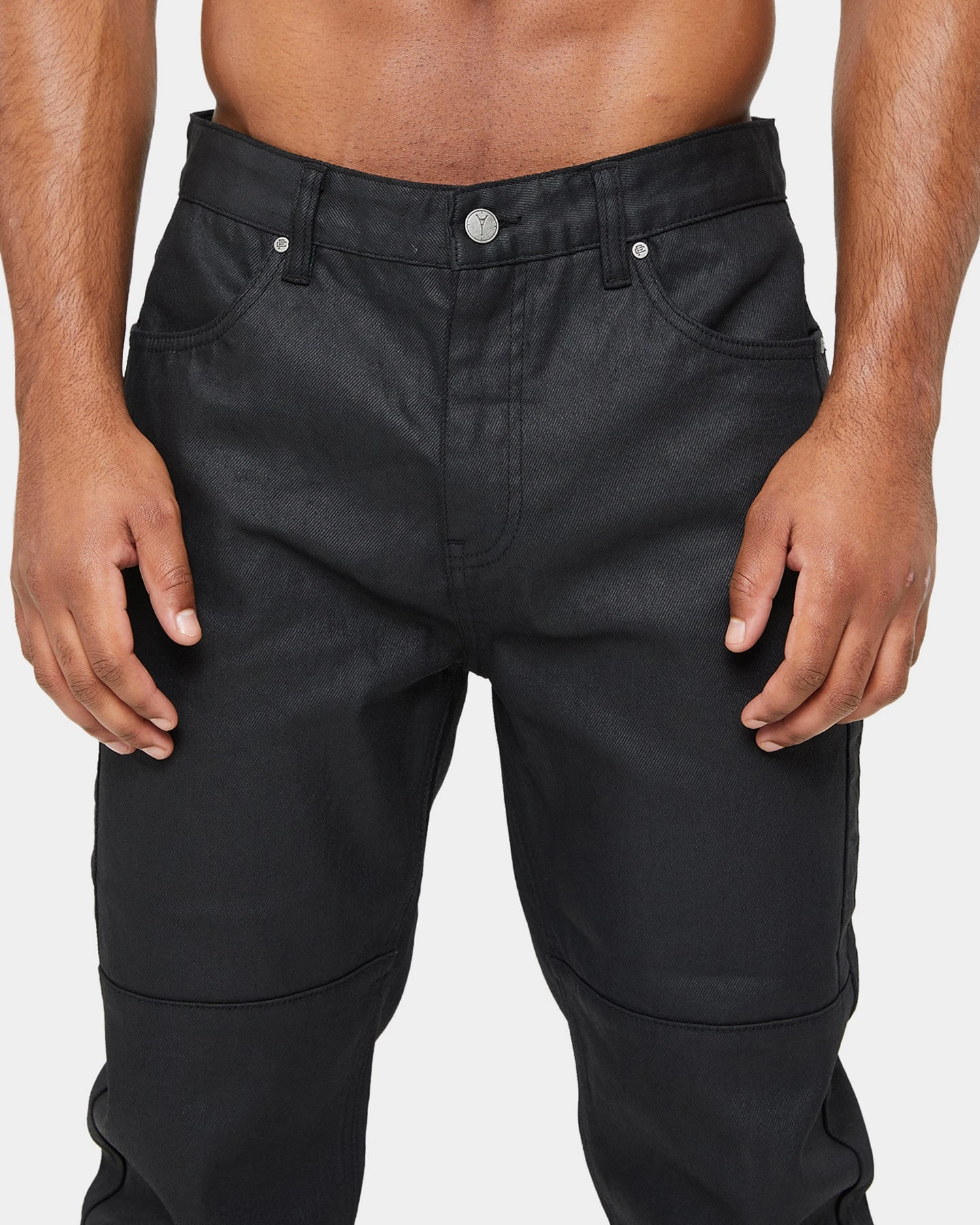 Carre Simplicite Waxed Slim Jeans Waxed Black - Image 7