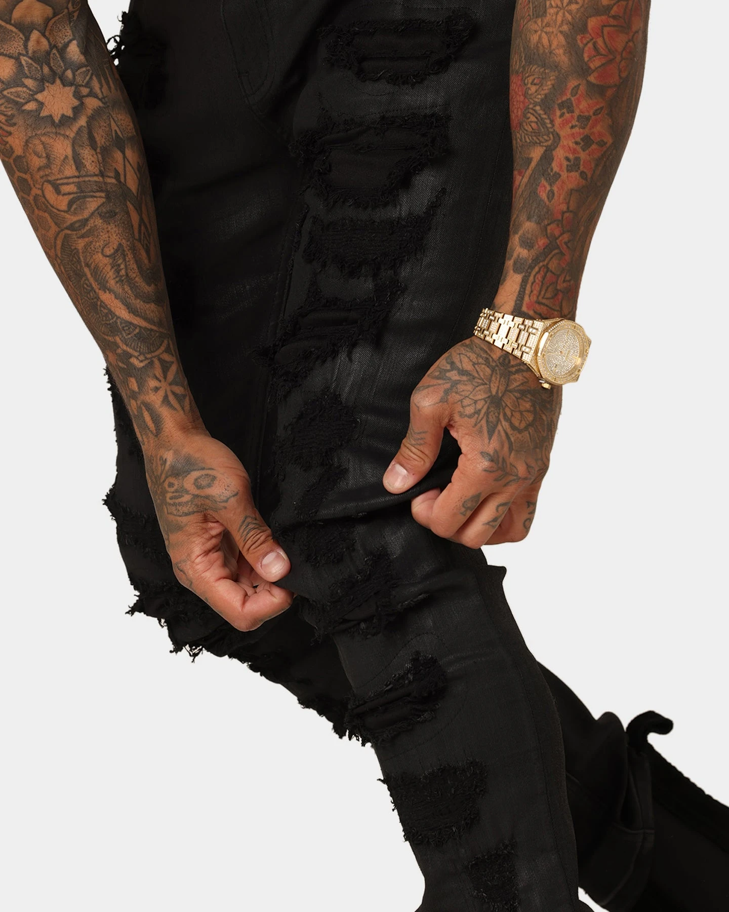 Saint Morta Furious Skinny Jeans Black Wax - Image 10