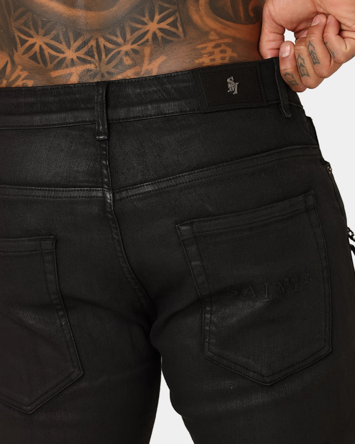 Saint Morta Furious Skinny Jeans Black Wax - Image 11