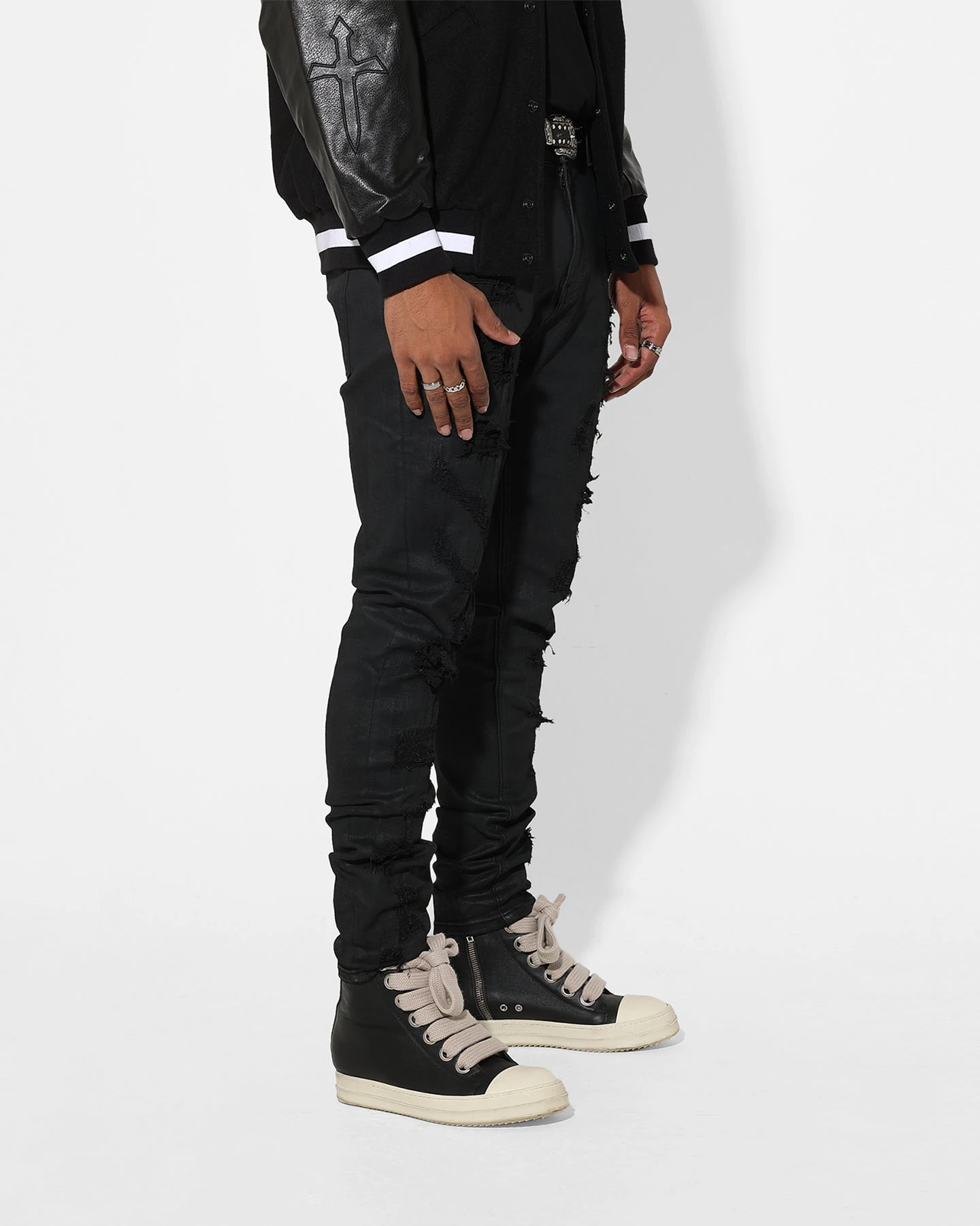 Saint Morta Furious Skinny Jeans Black Wax - Image 5