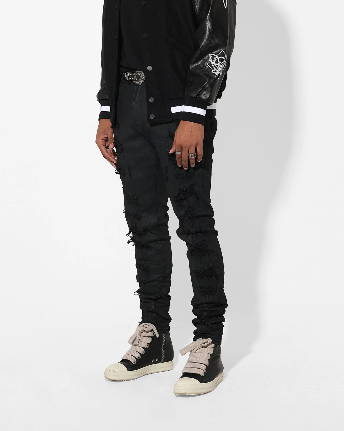 Saint Morta Furious Skinny Jeans Black Wax - Image 6