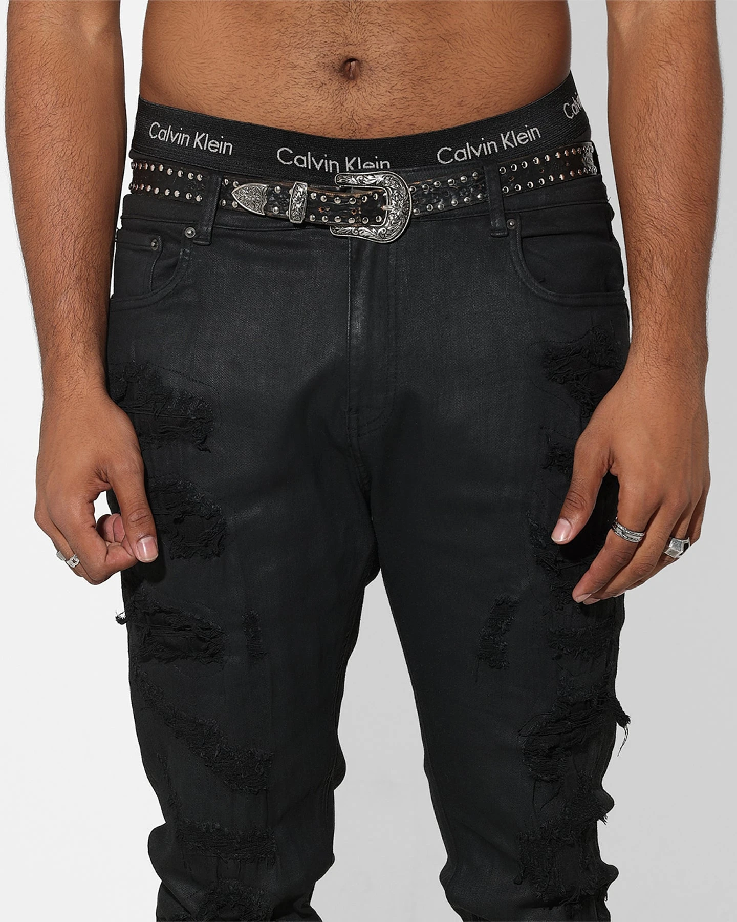Saint Morta Furious Skinny Jeans Black Wax - Image 7