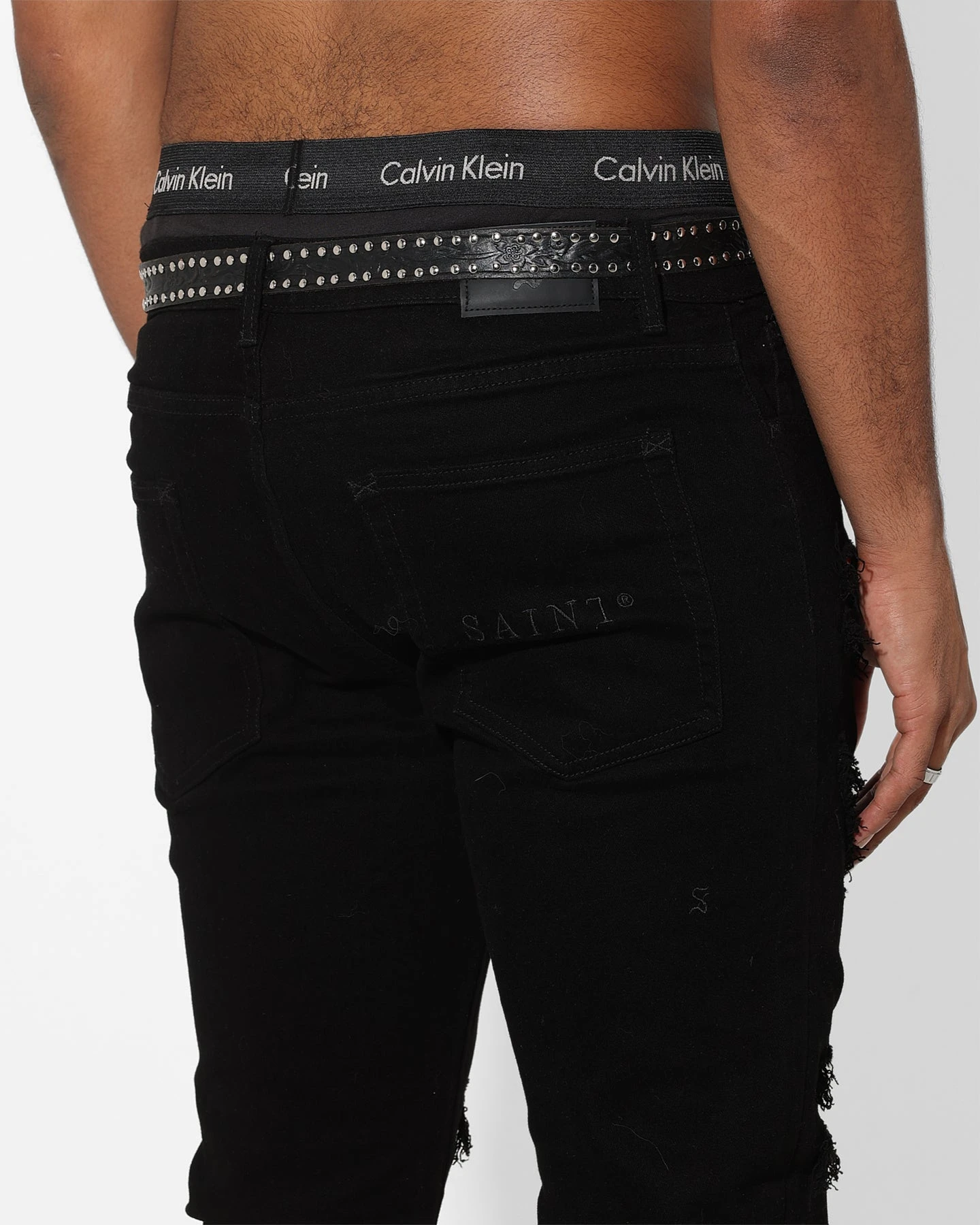 Saint Morta Checks Summum Jeans Black/White - Image 8