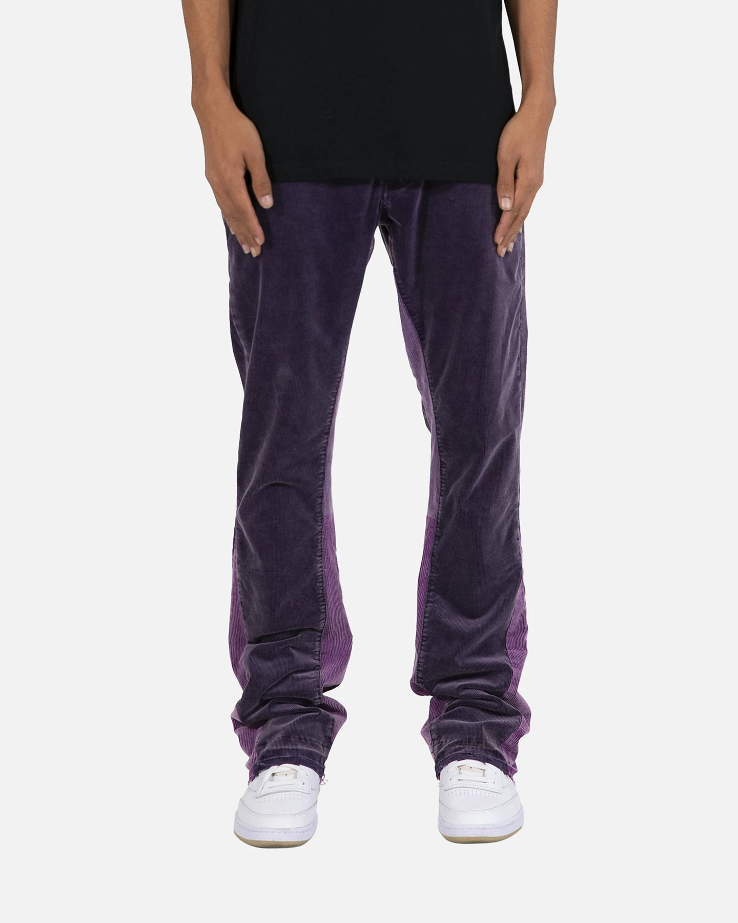 MNML B428 Corduroy Flare Denim Pants Purple - Image 2