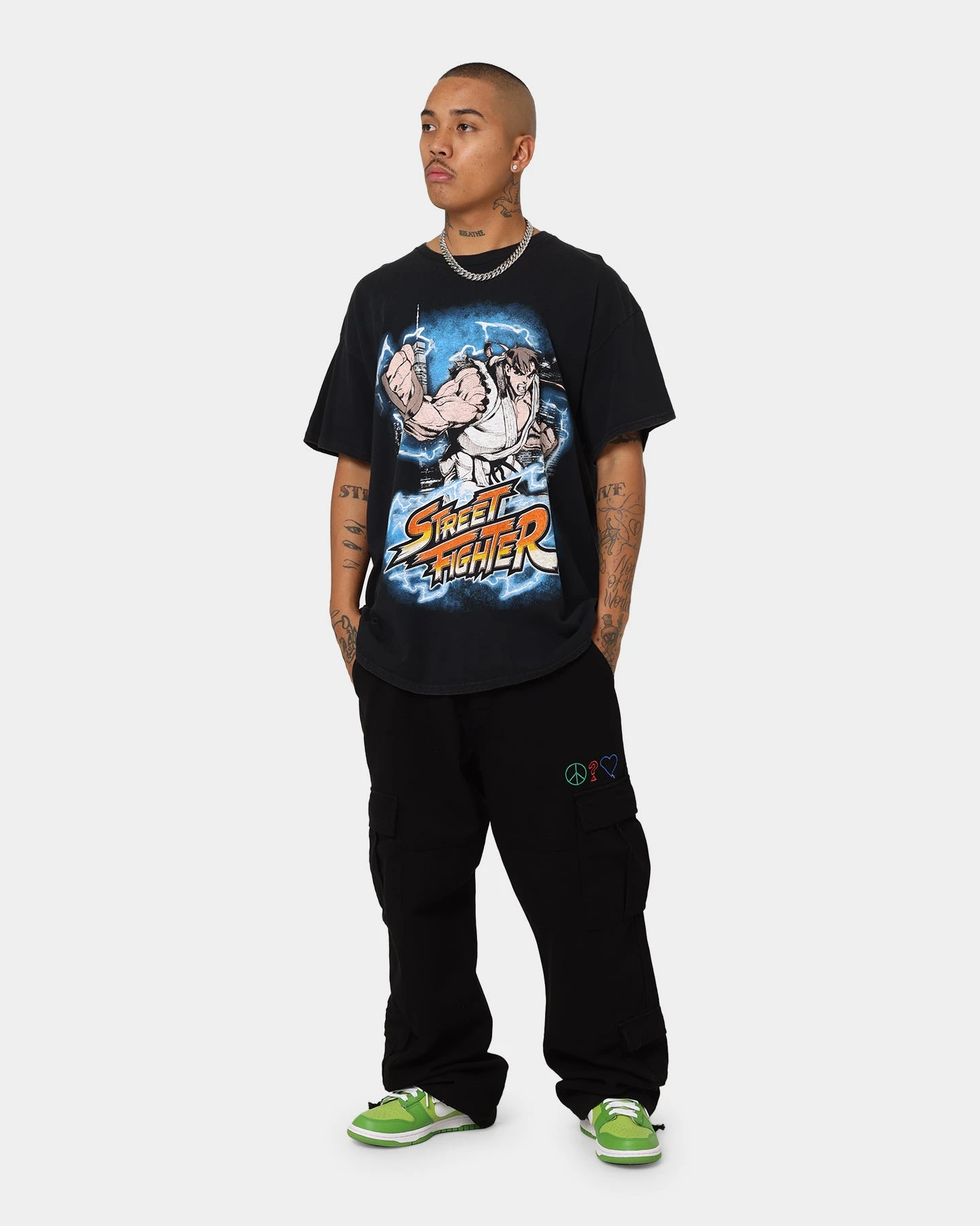 GUESS Originals X J Balvin Cargo Pants Jet Black A996 - Image 2