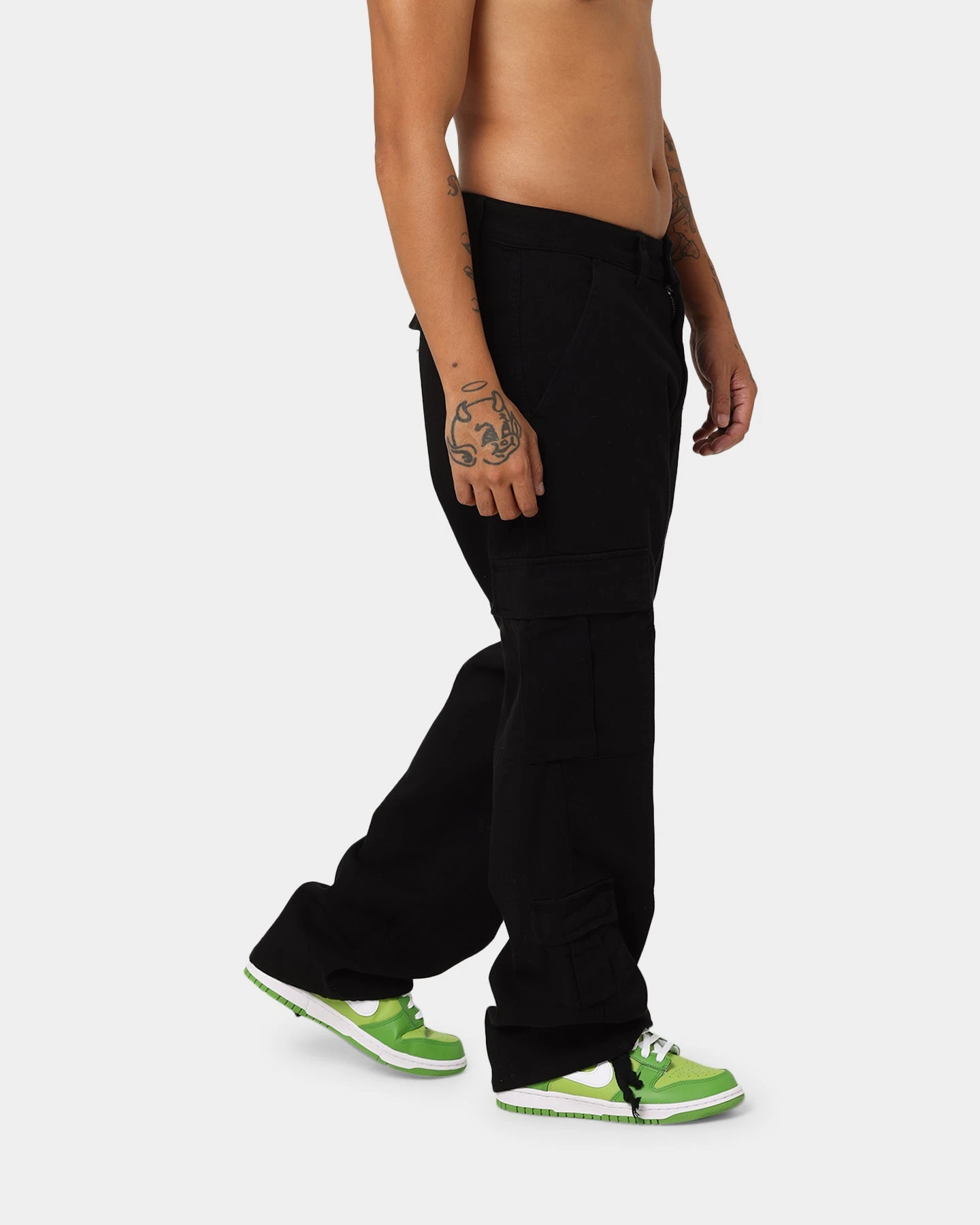 GUESS Originals X J Balvin Cargo Pants Jet Black A996 - Image 5